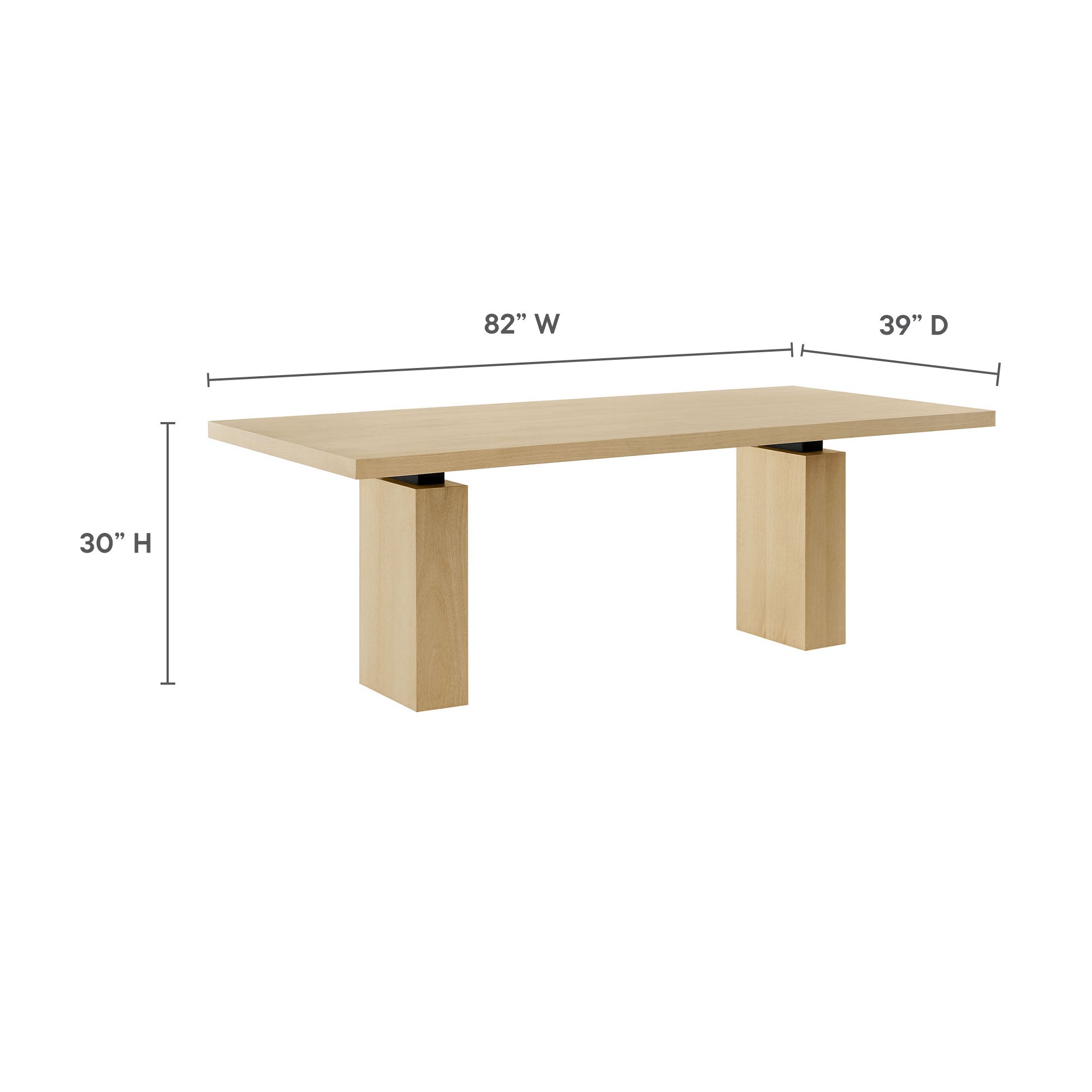 Modway Piston 82" Rectangular Wood Dining Table