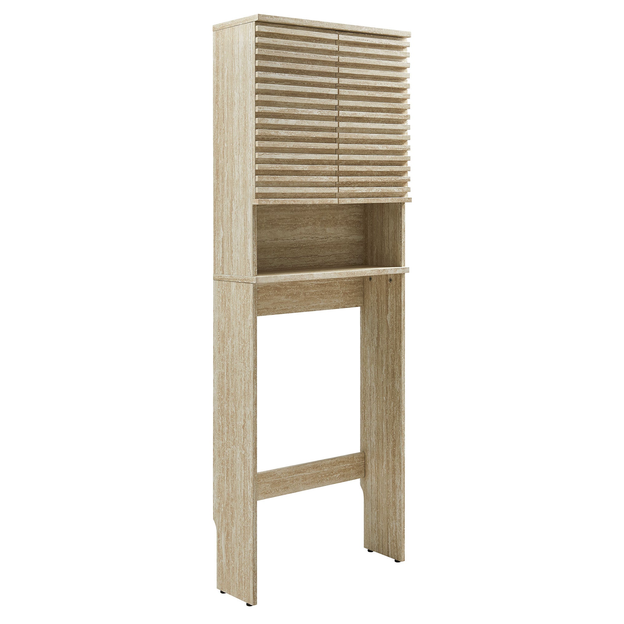 Modway Render Over the Toilet Faux Travertine Bathroom Storage Cabinet