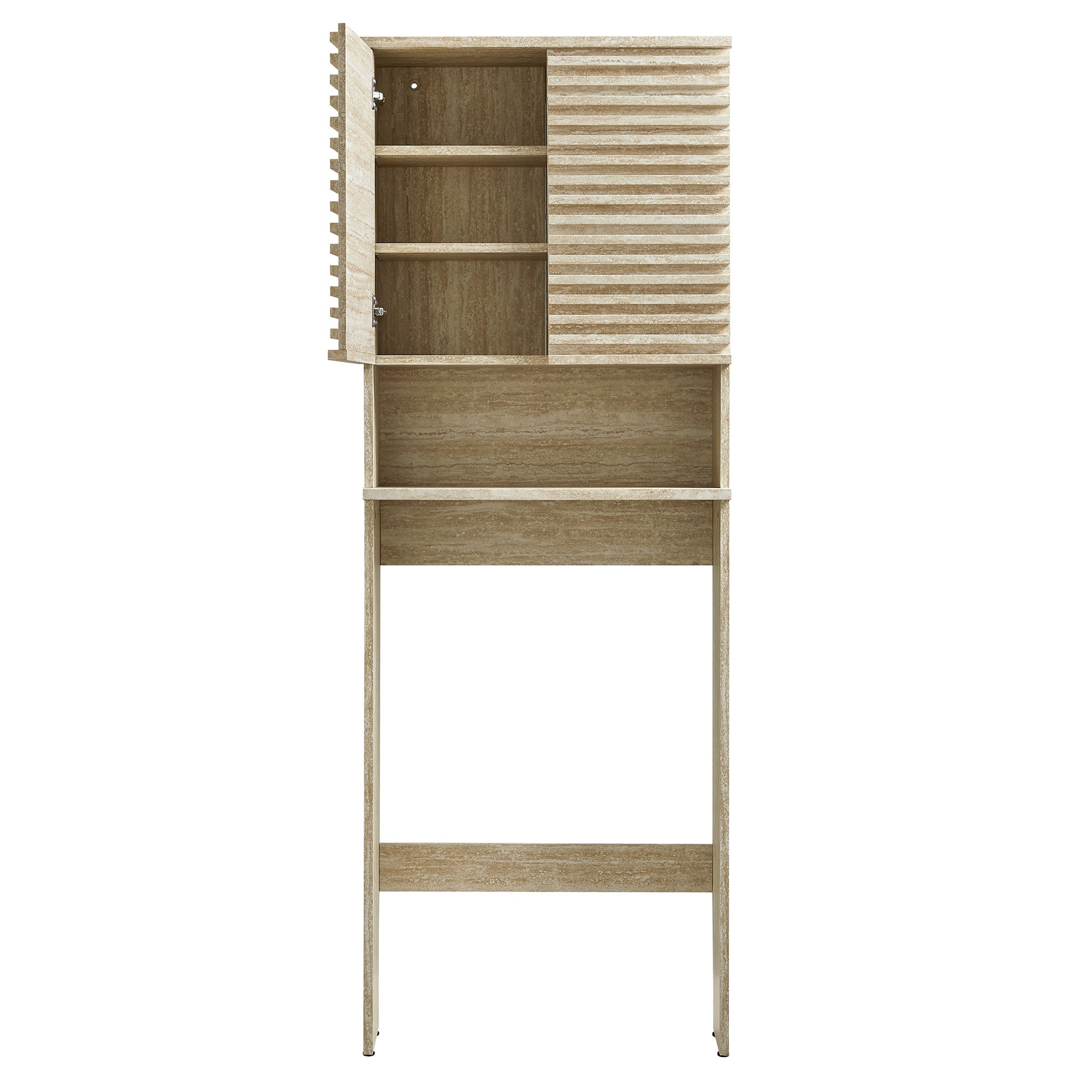 Modway Render Over the Toilet Faux Travertine Bathroom Storage Cabinet