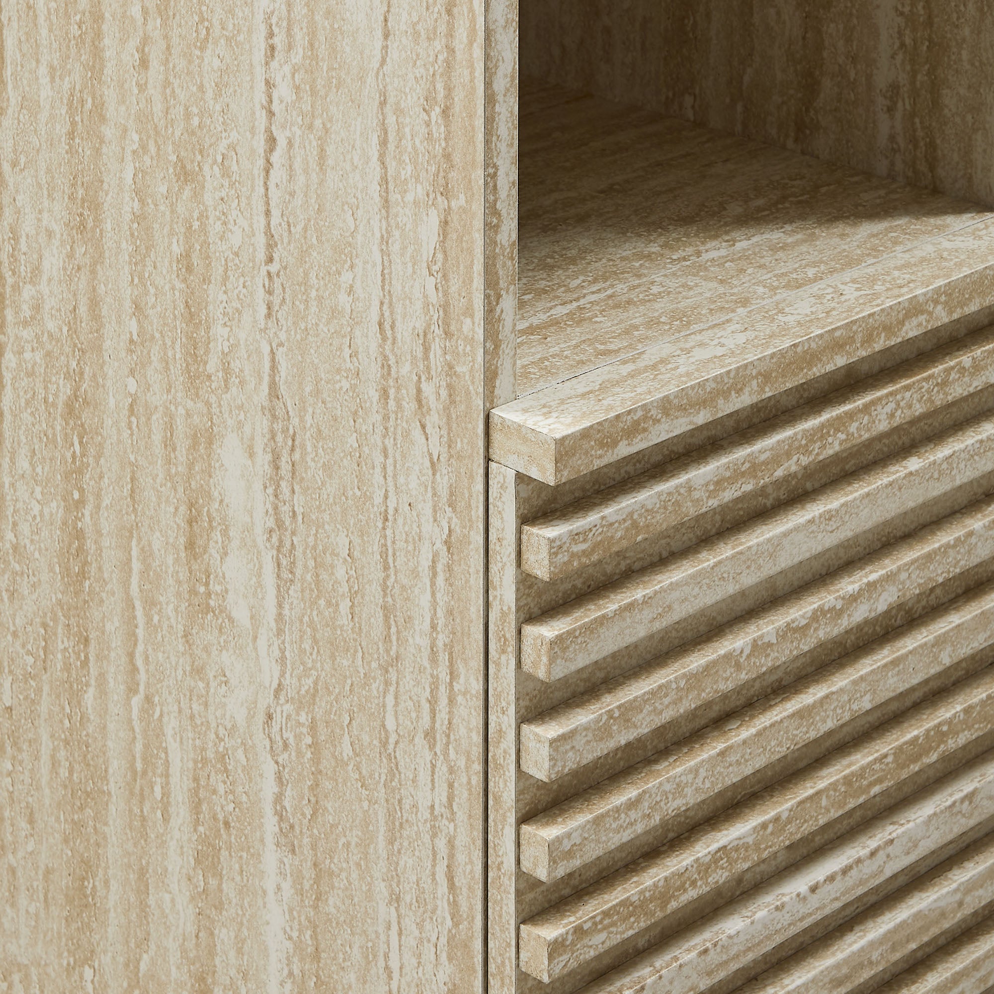 Modway Render Tall Narrow Faux Travertine Linen Storage Cabinet