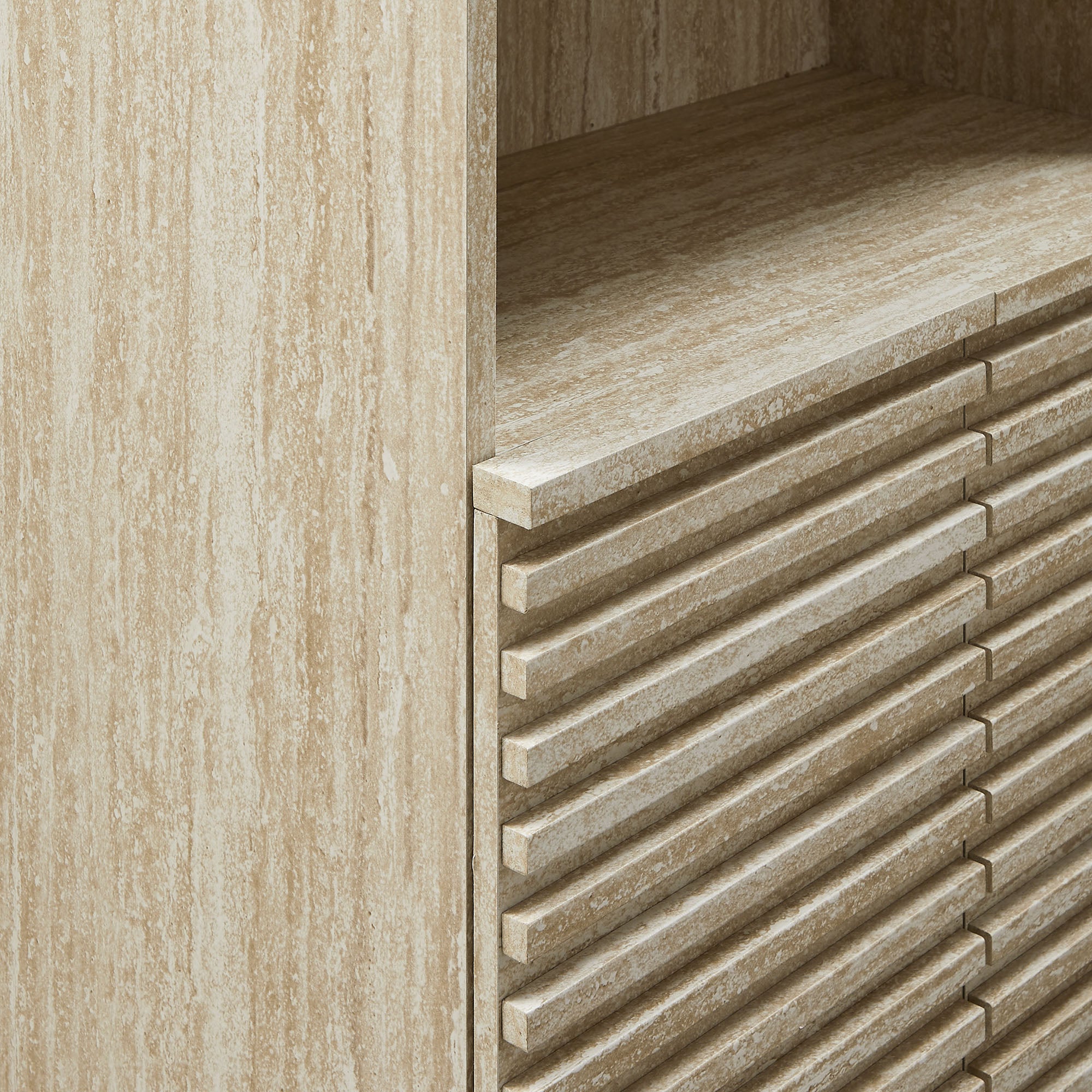 Modway Render Tall Faux Travertine Linen Storage Cabinet
