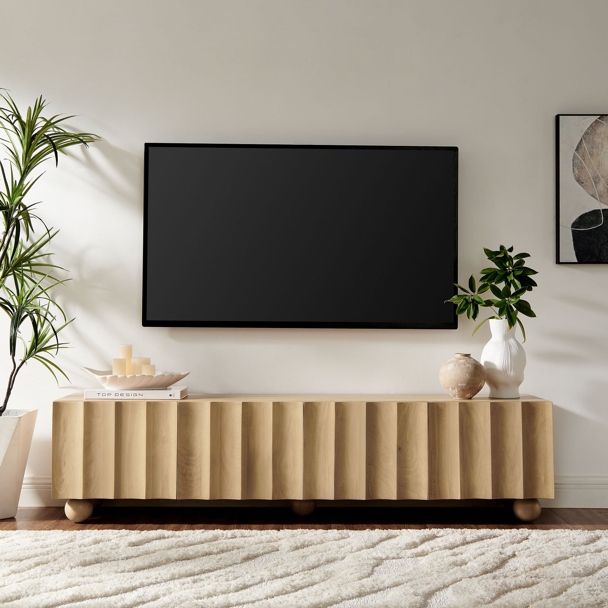 Modway Sorren Scalloped 71" Wood TV Stand