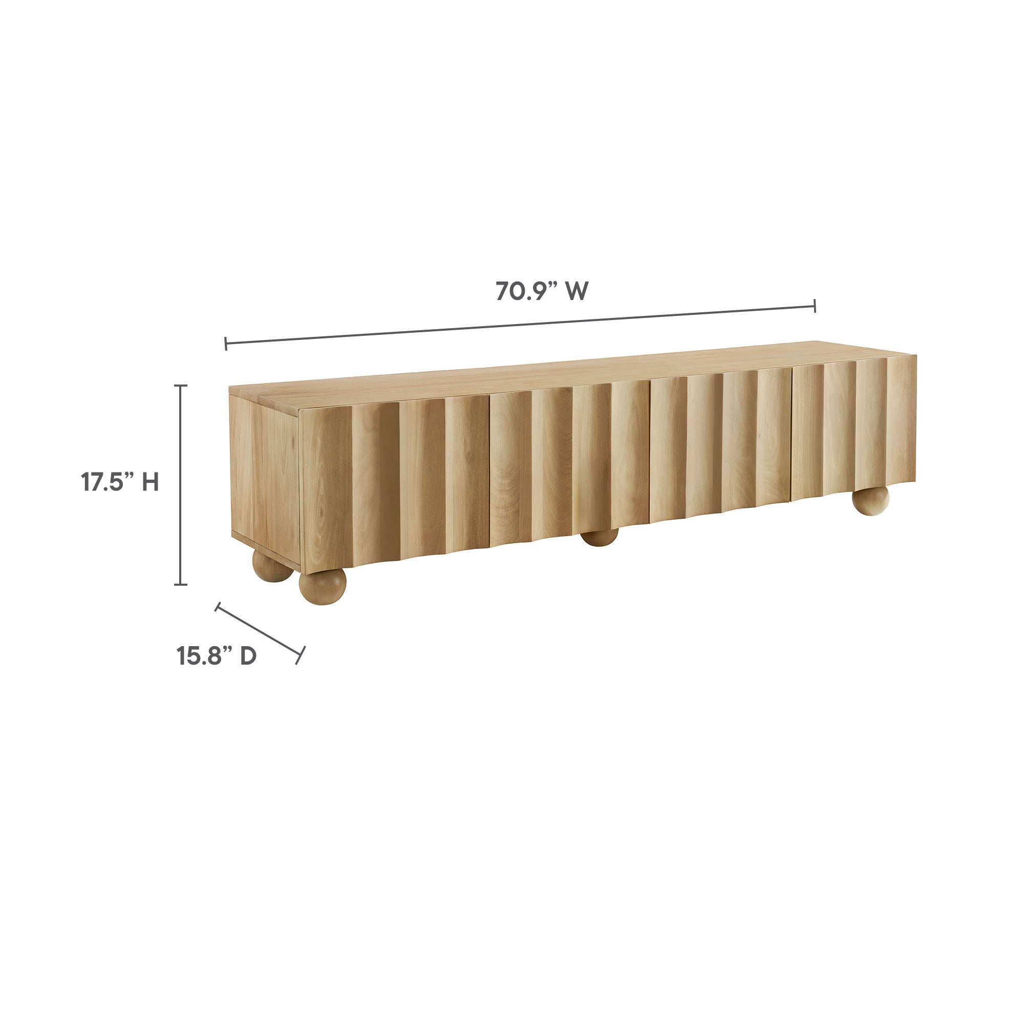 Modway Sorren Scalloped 71" Wood TV Stand