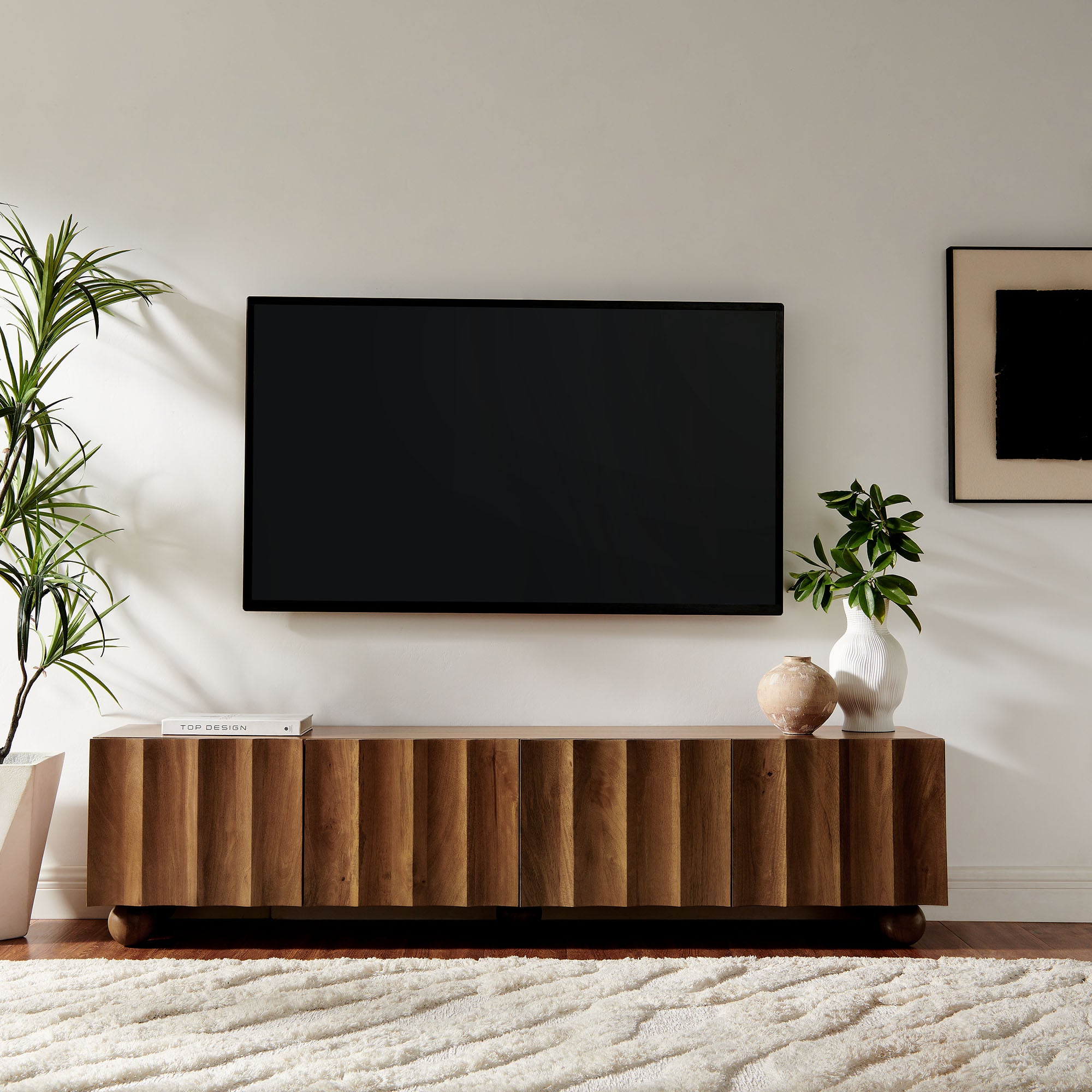 Modway Sorren Scalloped 71" Wood TV Stand