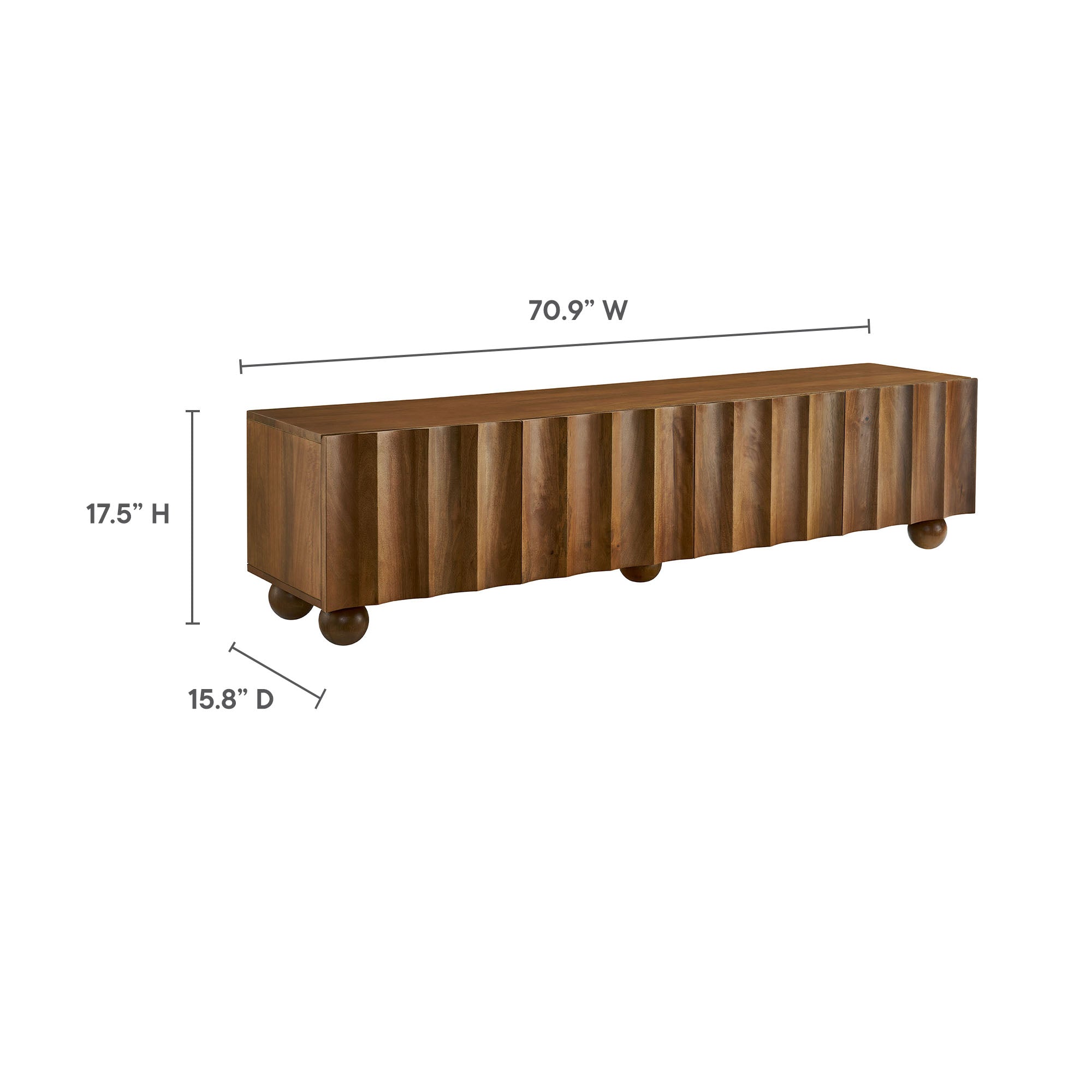 Modway Sorren Scalloped 71" Wood TV Stand