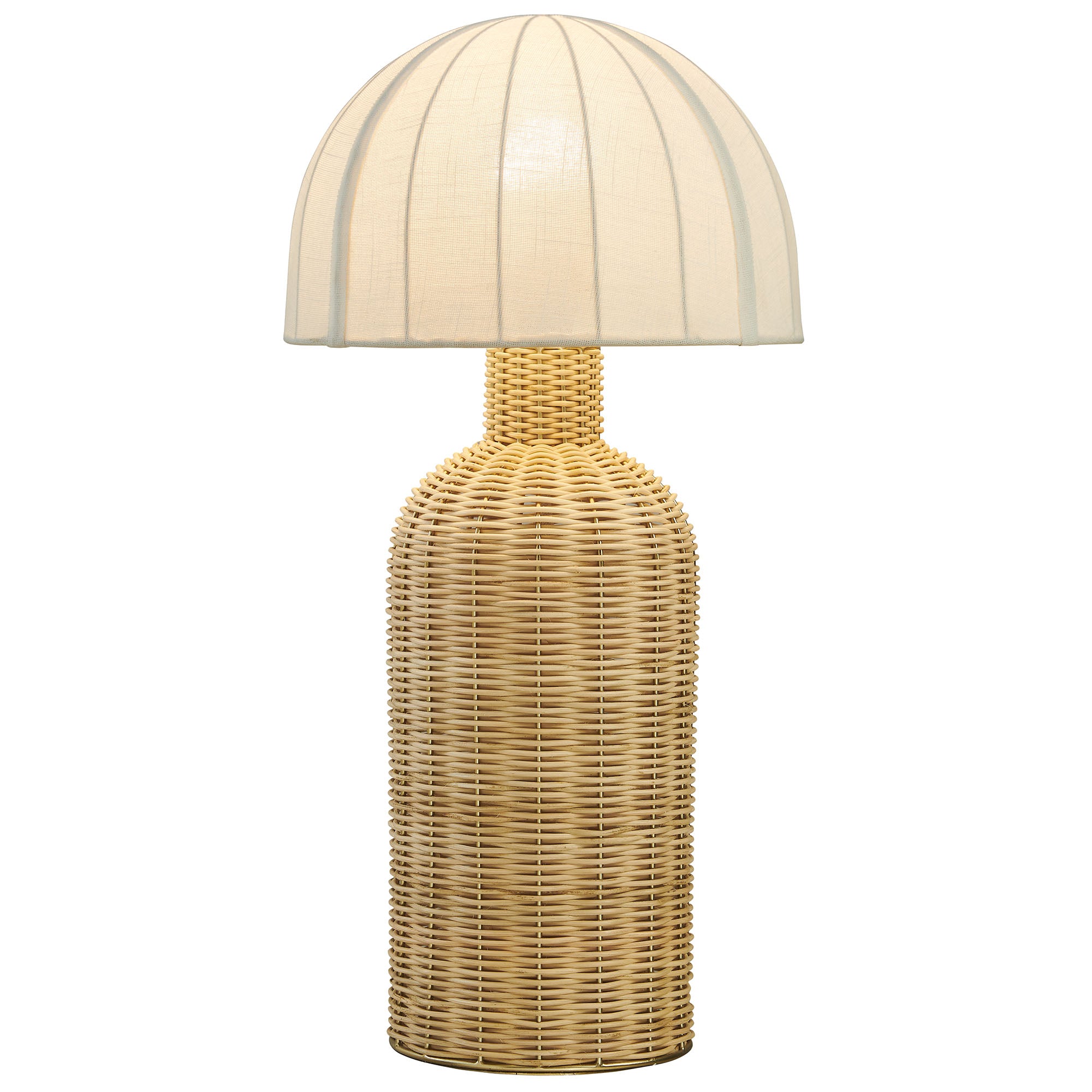 Santo Rattan Table Lamp With Dome Shade