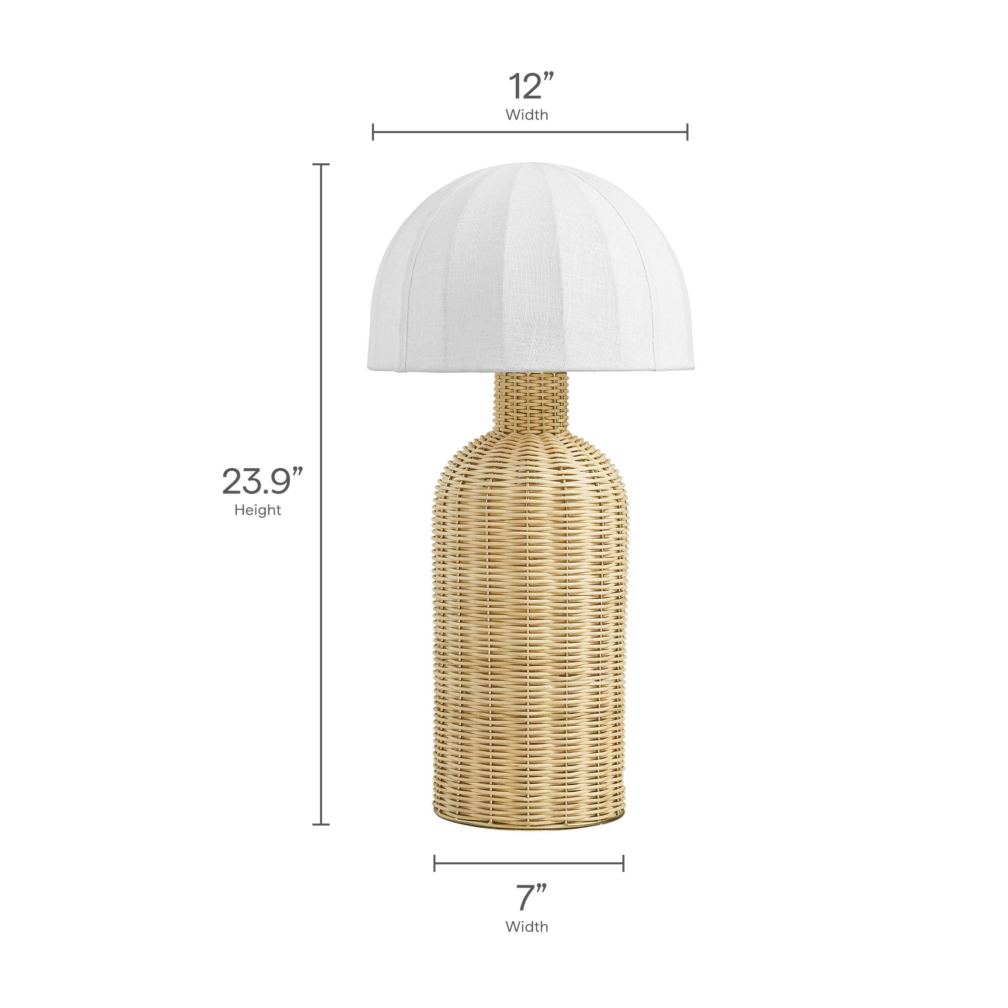Santo Rattan Table Lamp With Dome Shade