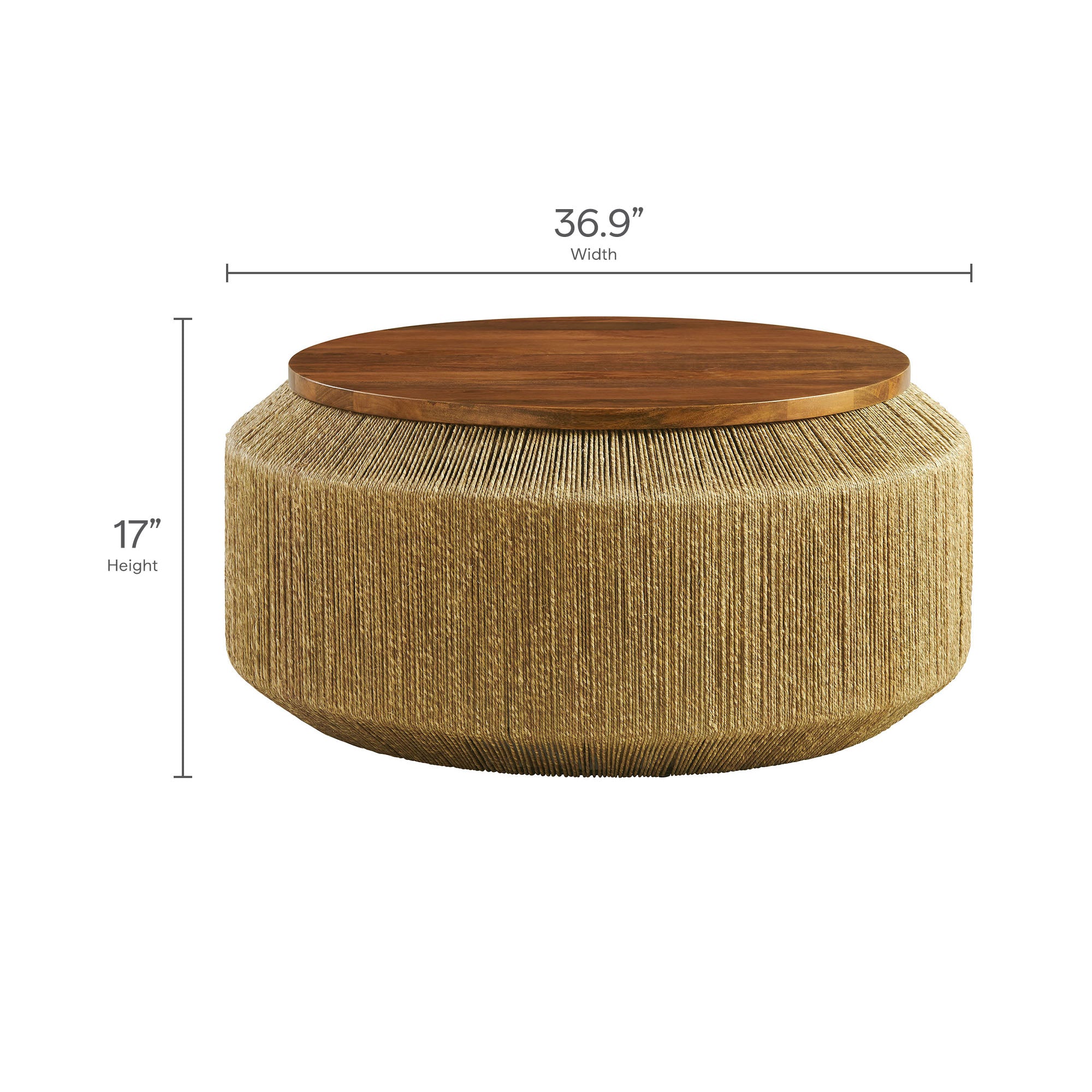Modway Maris Seagrass and Wood Coffee Table
