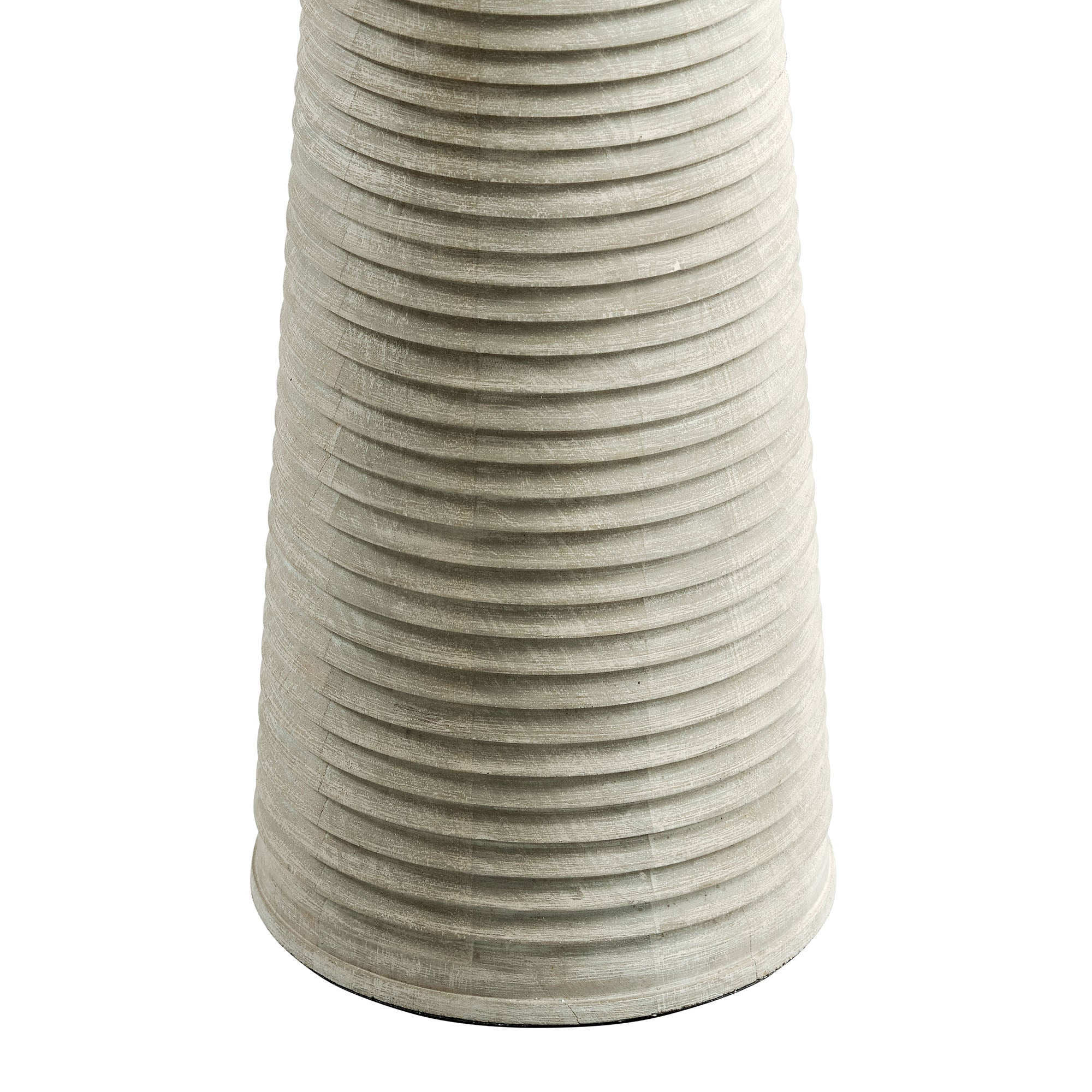 Saylor Carved Ribbed Wood Floor Lamp With Drum Shade