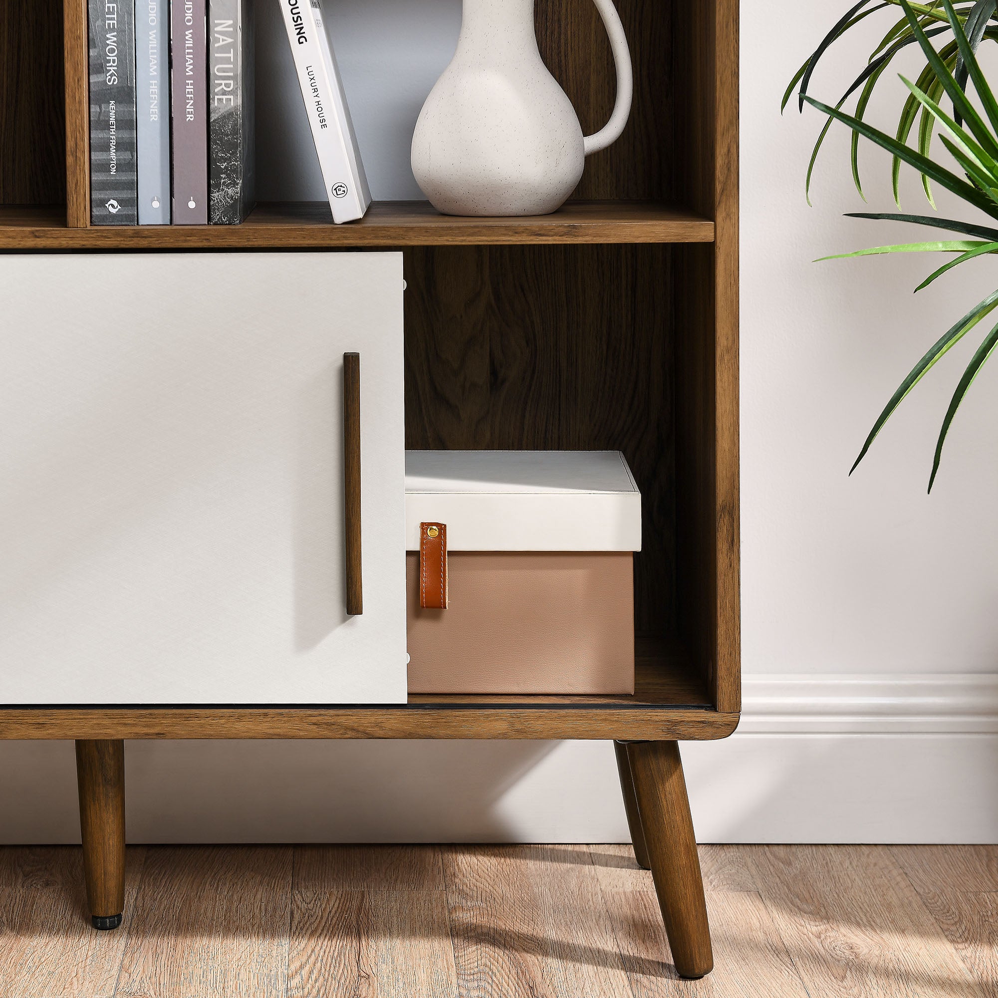 Modway Transmit 59" Bookcase with Sliding Doors