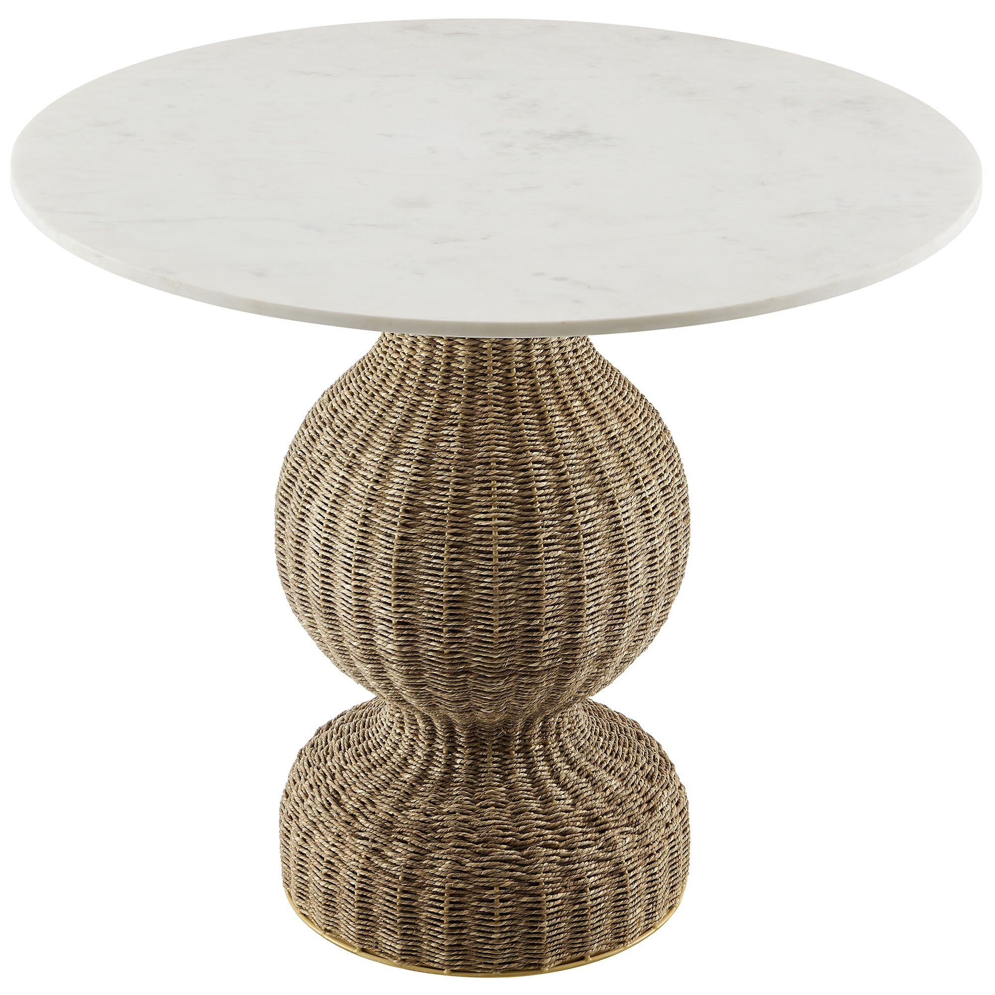Modway Zale 36" Marble and Seagrass Dining Table