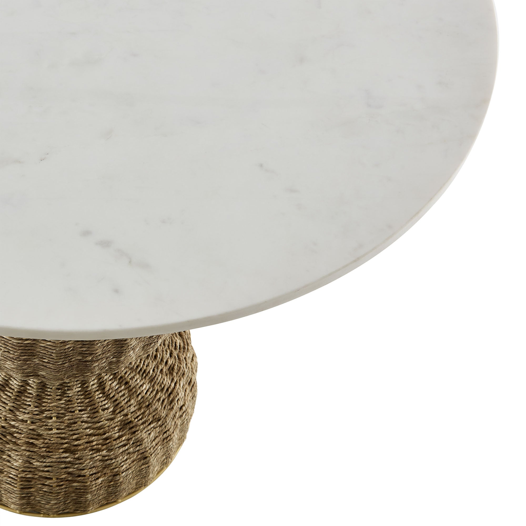 Modway Zale 36" Marble and Seagrass Dining Table