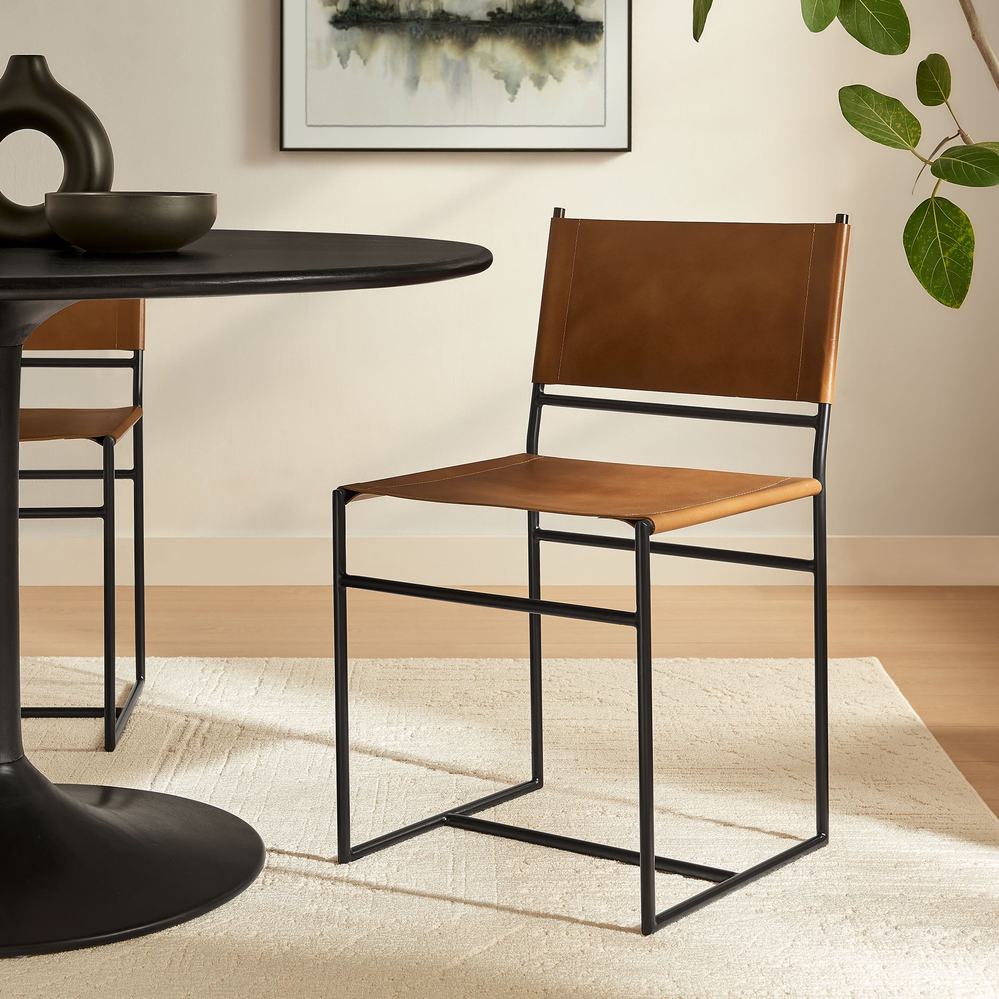 Modway Thatcher Leather and Metal Dining Chair