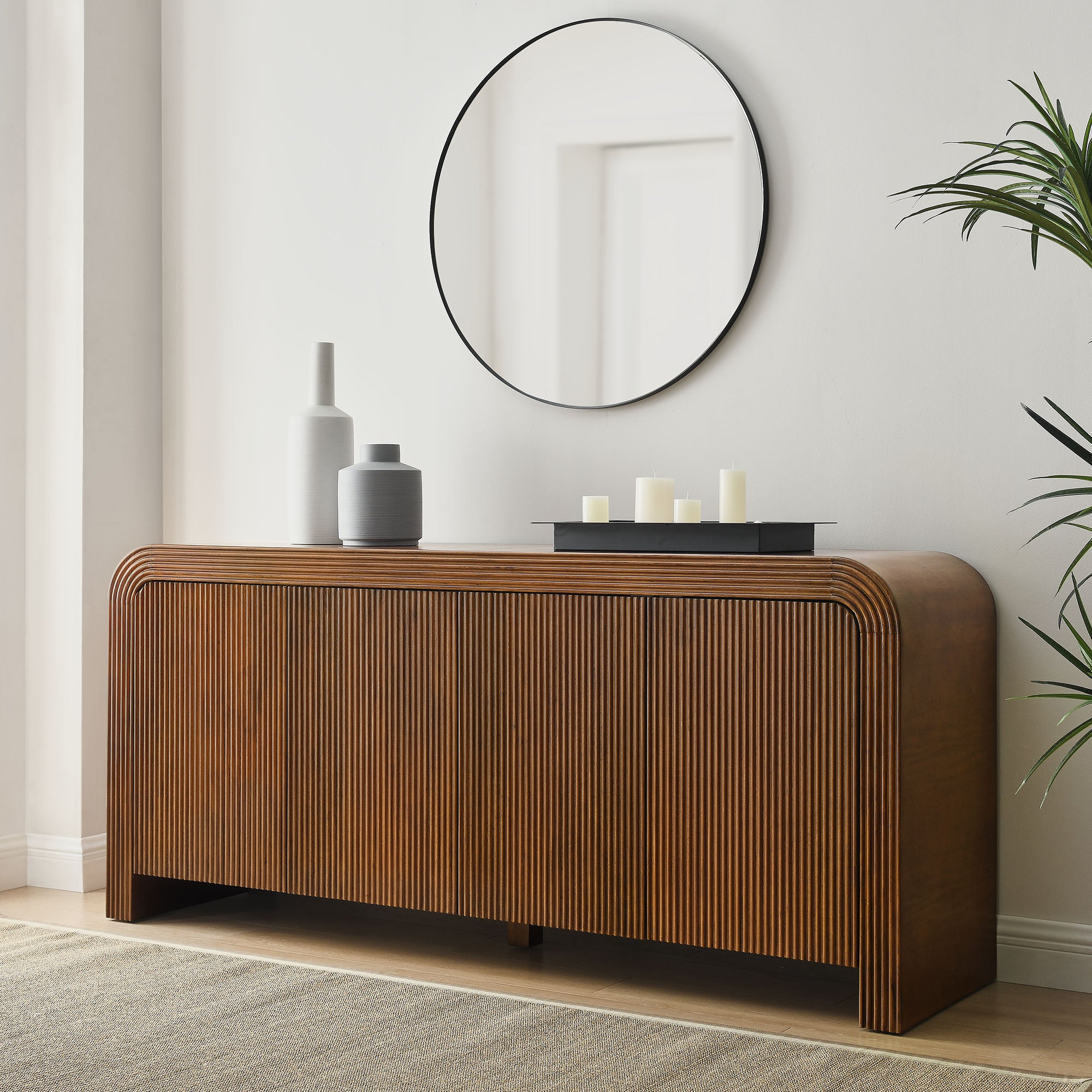 Modway Waterflute 70" Fluted Sideboard Cabinet
