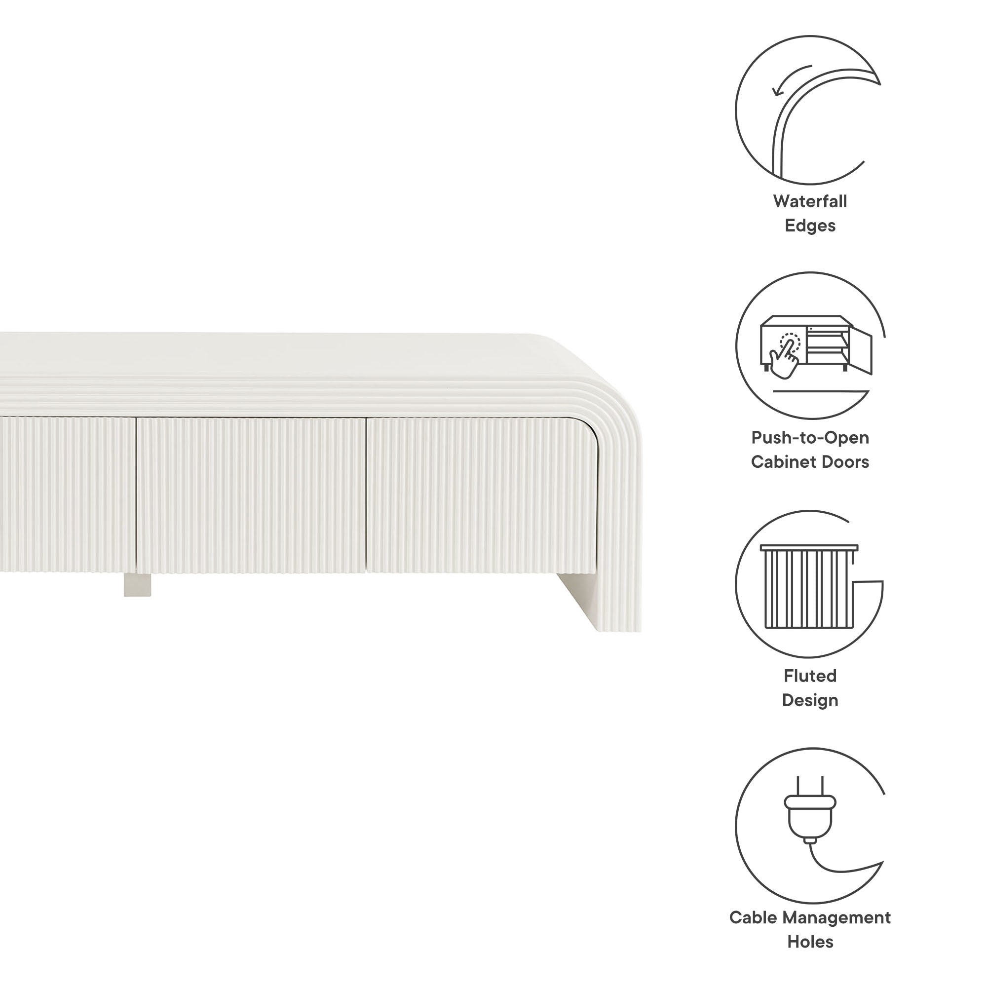 Modway Waterflute 68" Fluted TV Stand