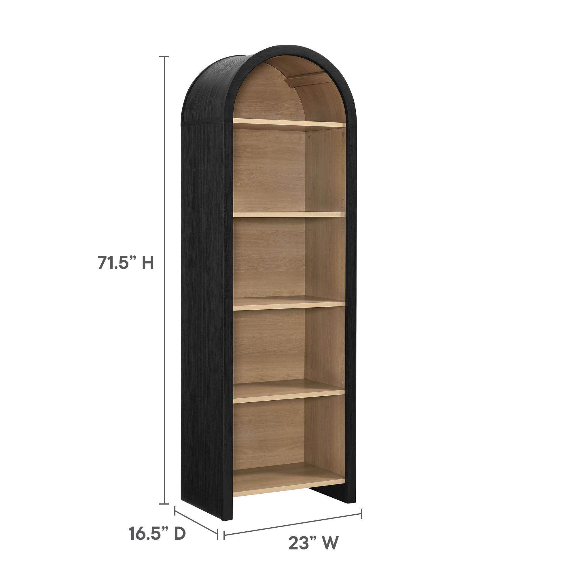 Modway Evie Arched Narrow Bookcase Display Cabinet