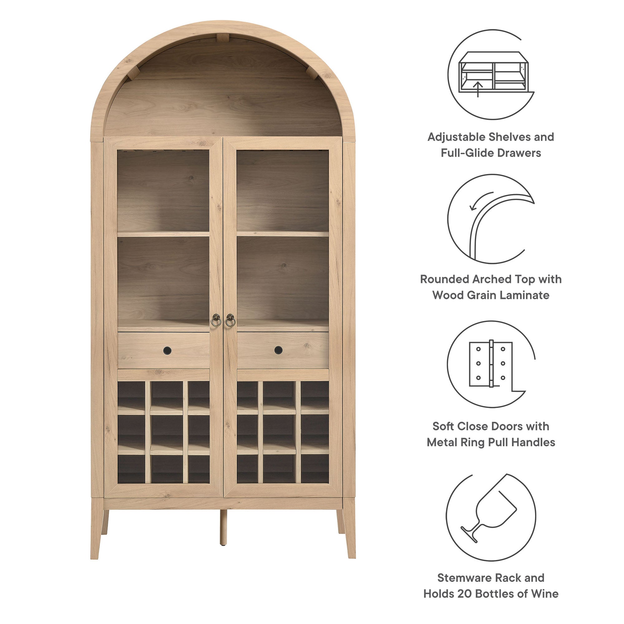Modway Nolan Arched Bar Cabinet