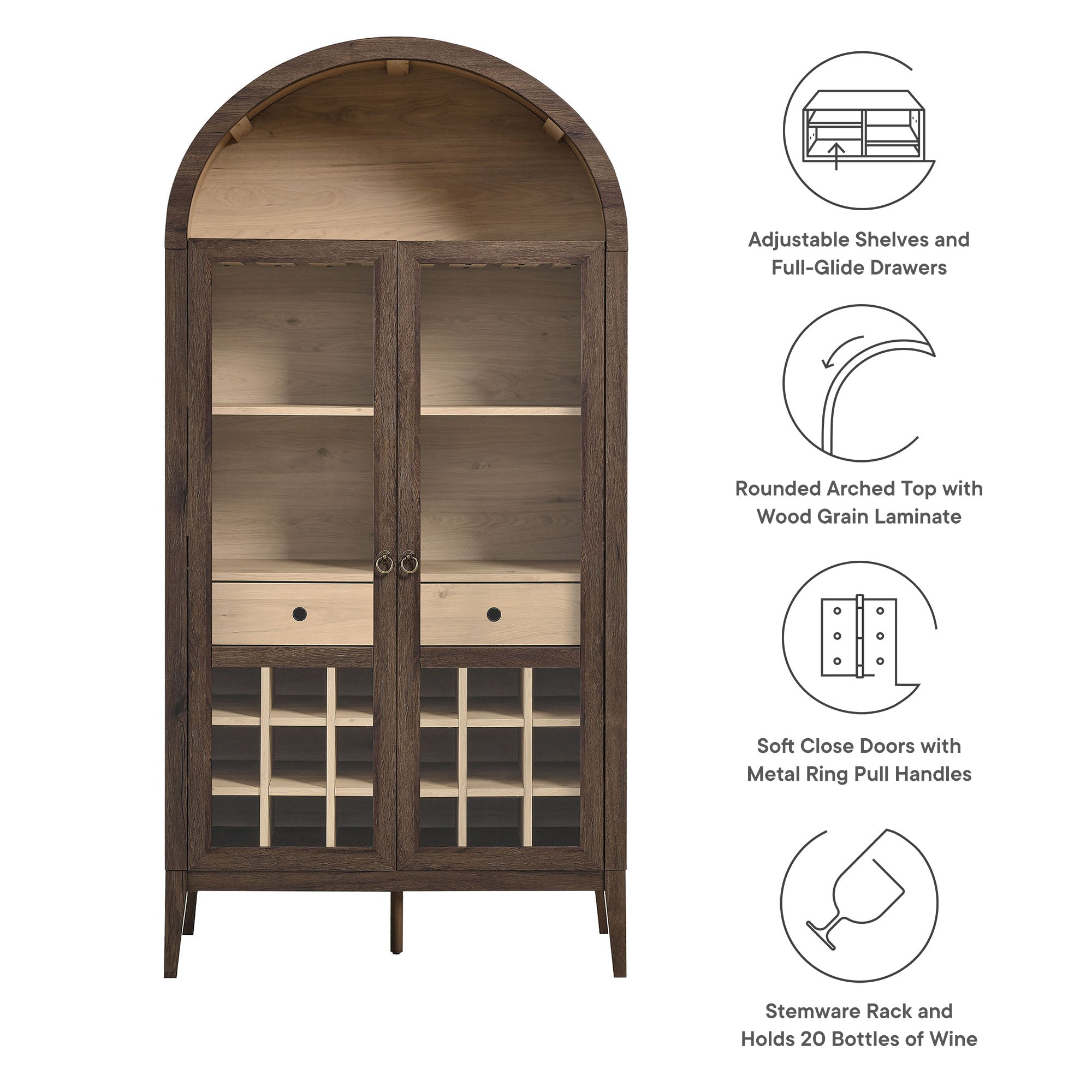 Modway Nolan Arched Bar Cabinet