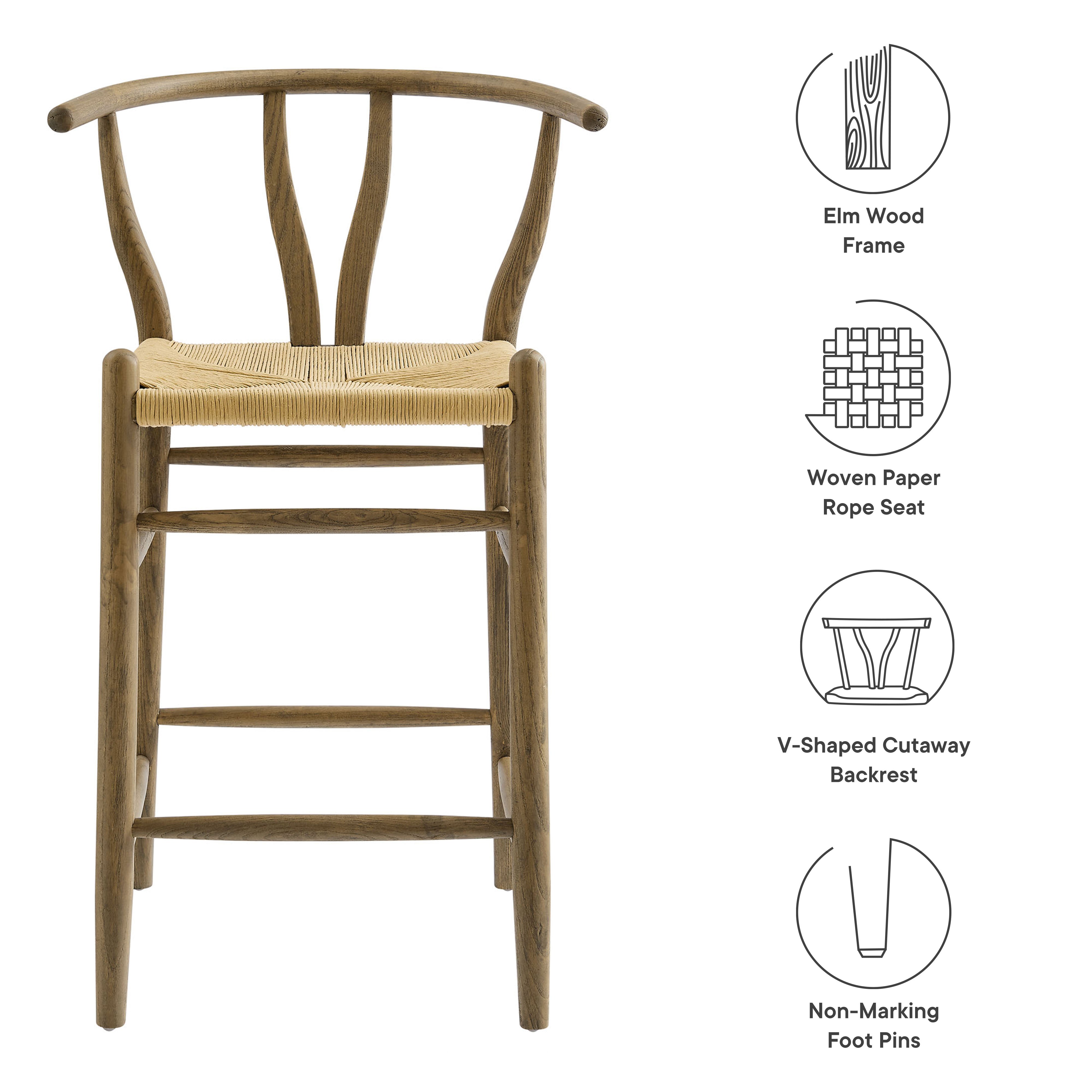 Modway Amish Wood Counter Stool
