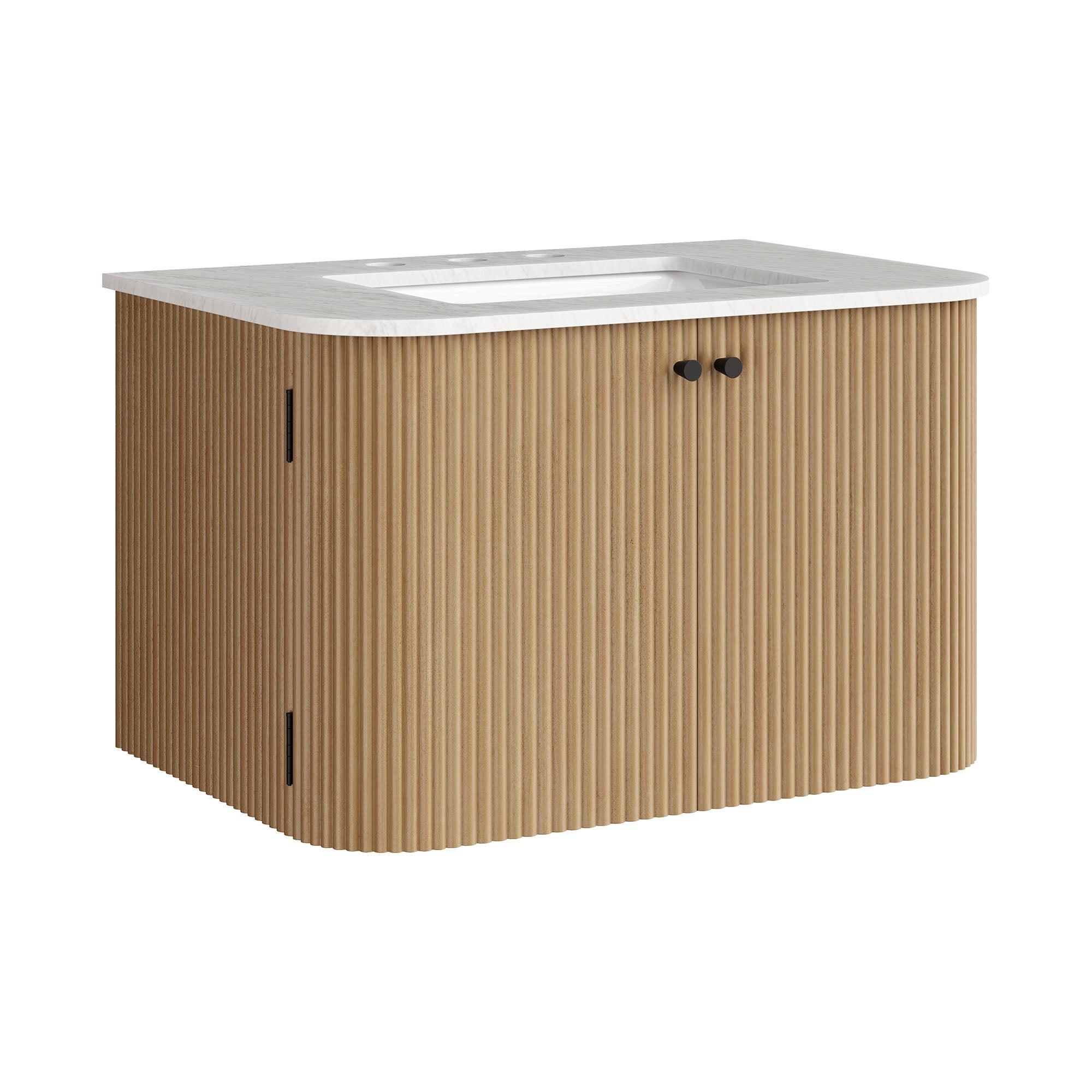 Modway Zia 30" Wall-Mount Bathroom Vanity with Marble Sink