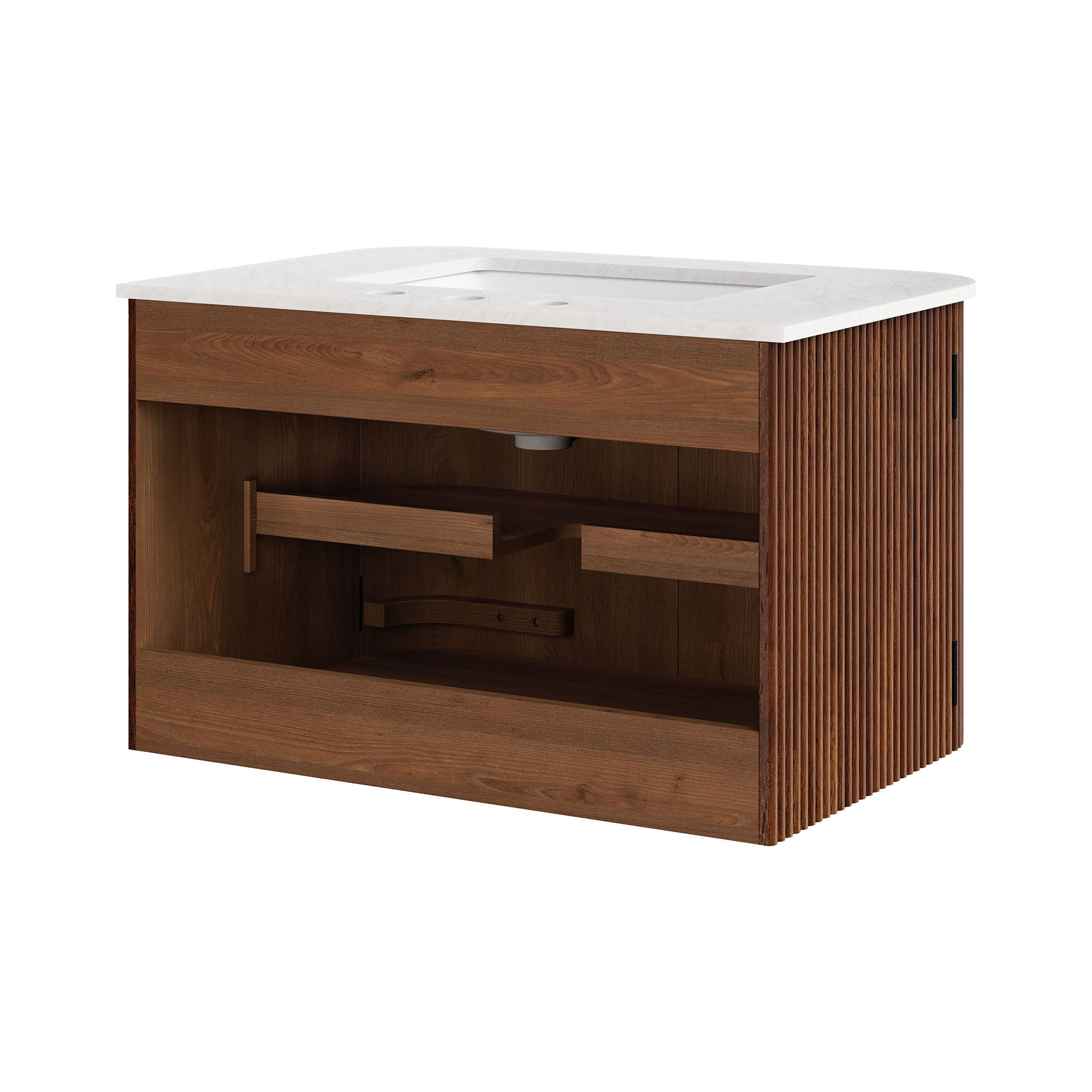 Modway Zia 30" Wall-Mount Bathroom Vanity with Marble Sink