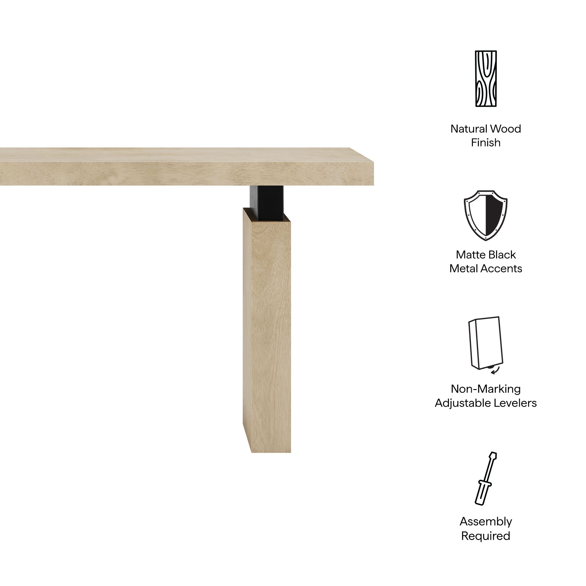 Modway Piston 52" Rectangular Wood Console Table