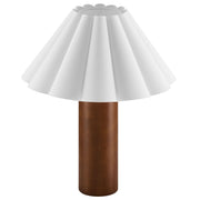 Flora Wood Table Lamp With Pleated Petal Shade