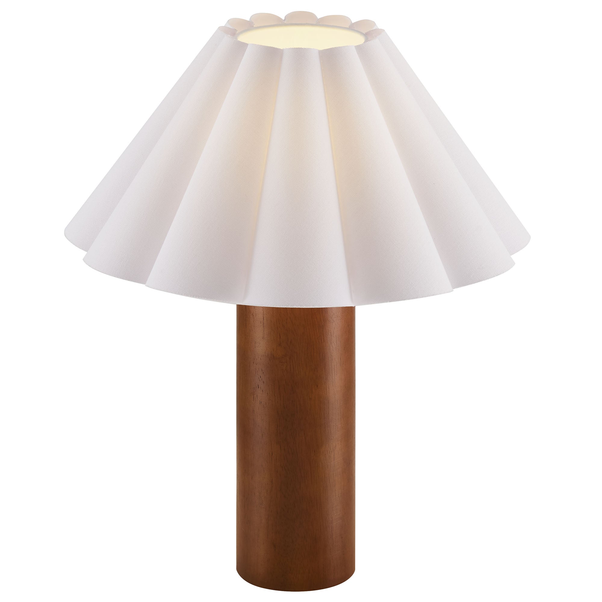 Flora Wood Table Lamp With Pleated Petal Shade