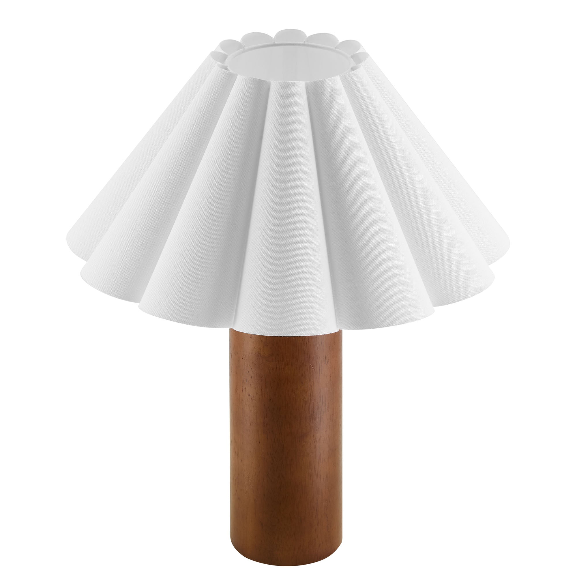 Flora Wood Table Lamp With Pleated Petal Shade