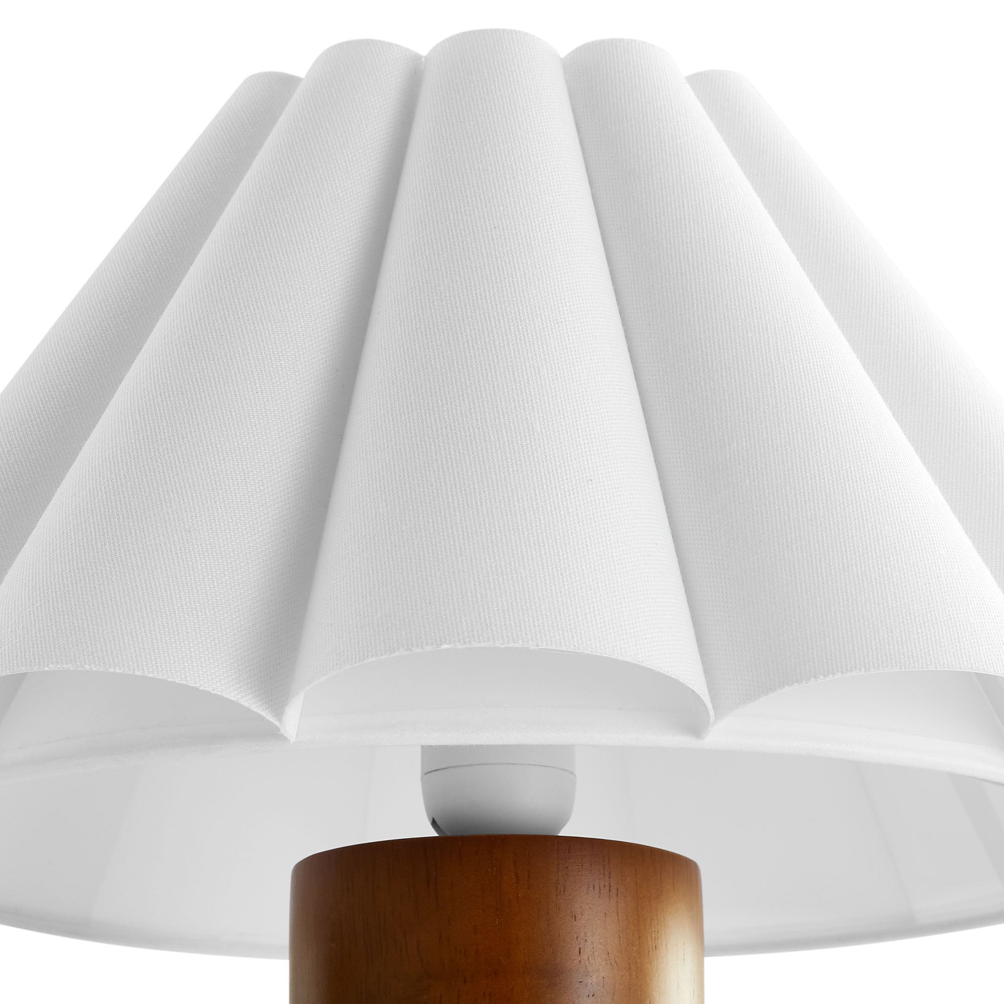 Flora Wood Table Lamp With Pleated Petal Shade