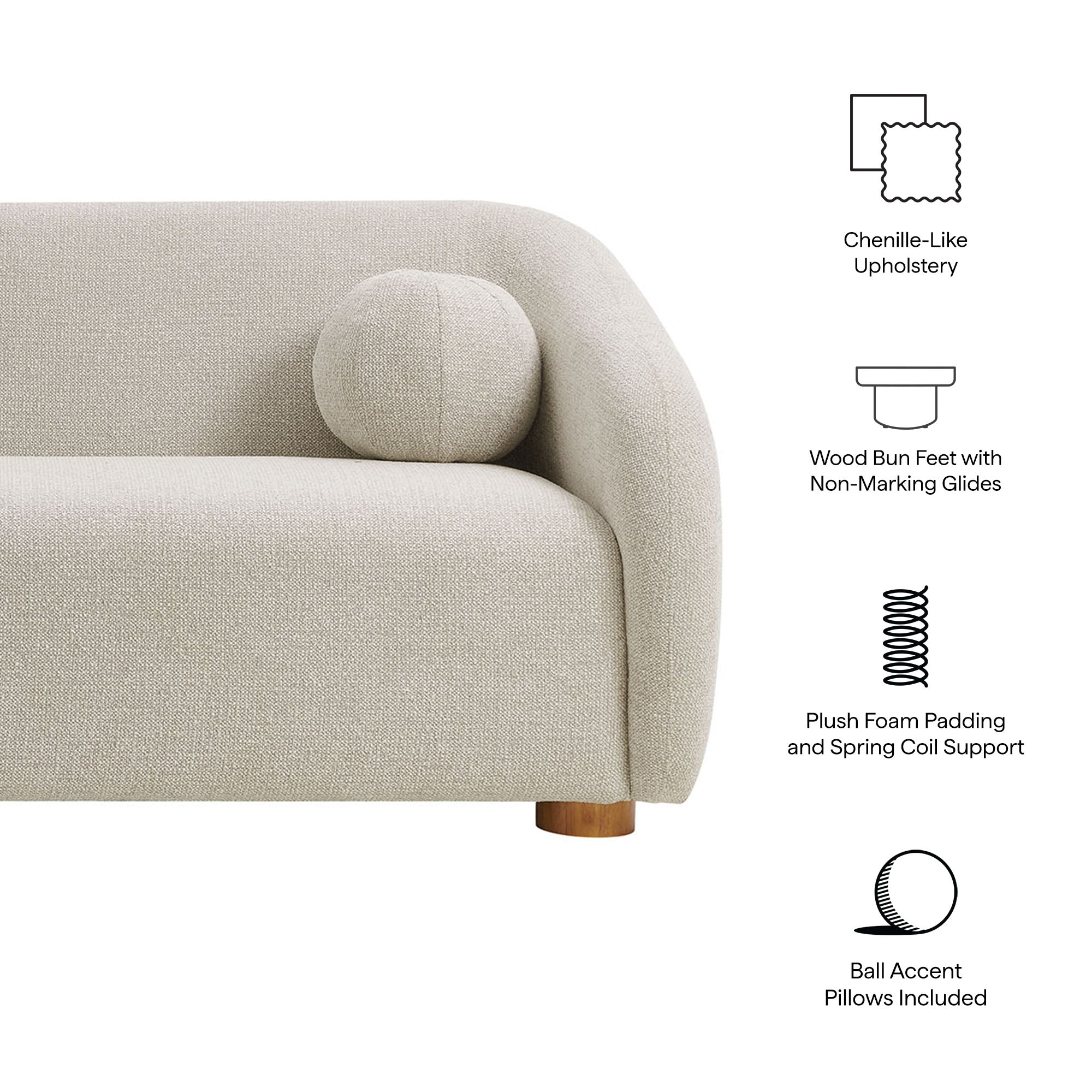 Modway Holland 85" Chenille Fabric Sofa