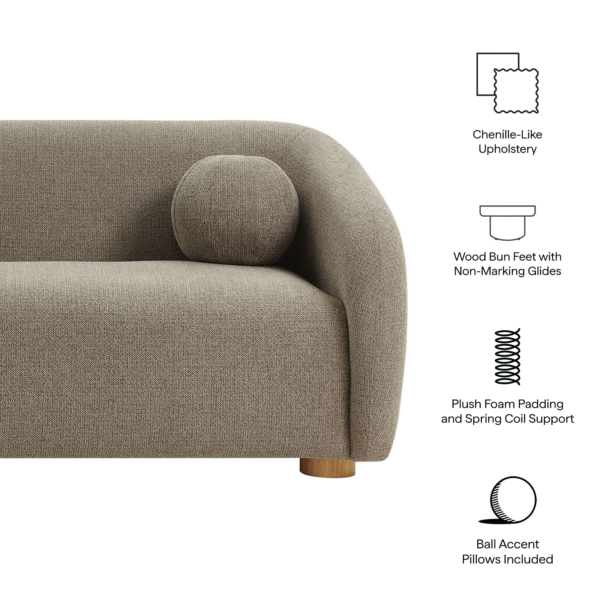 Modway Holland 85" Chenille Fabric Sofa