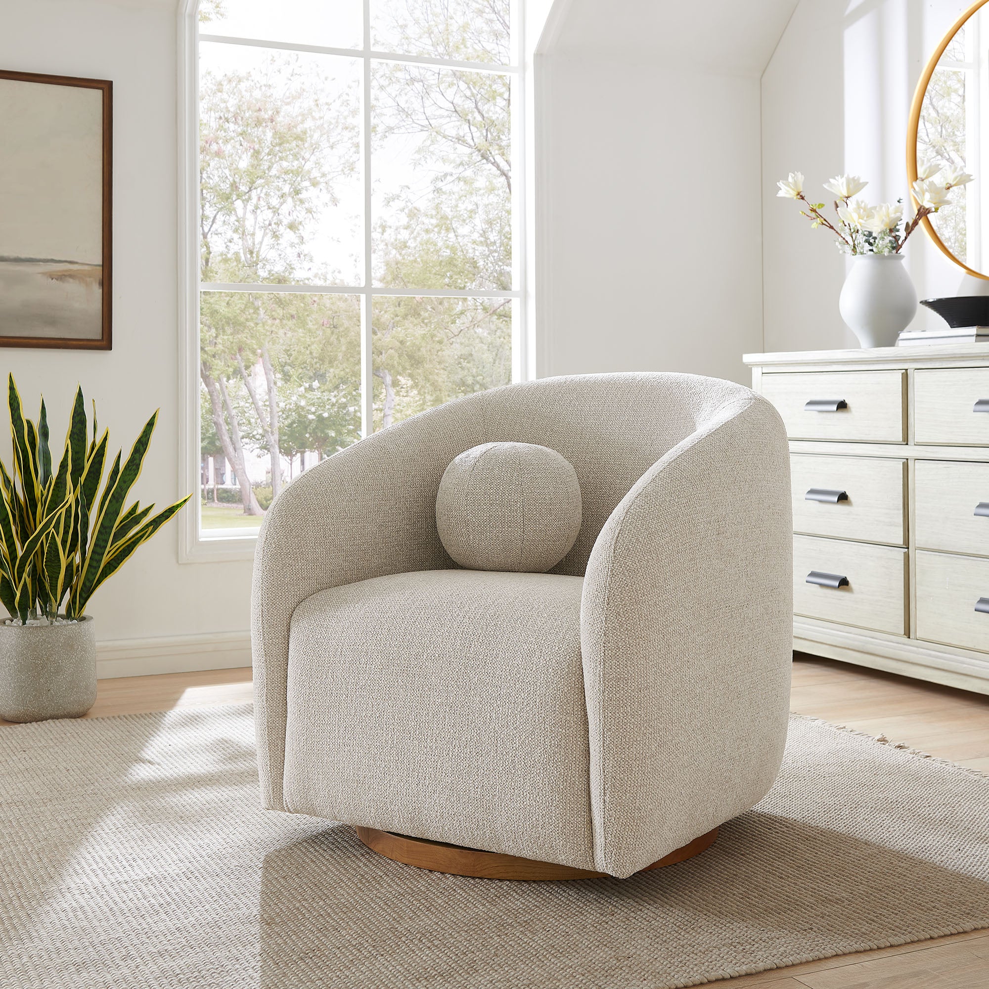 Modway Holland Swivel Chenille Fabric Armchair