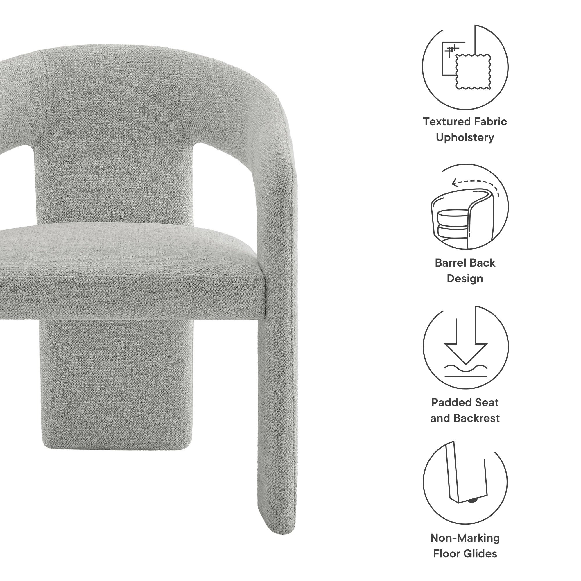 Modway Oslo Barrel Fabric Upholstered Dining Accent Chair