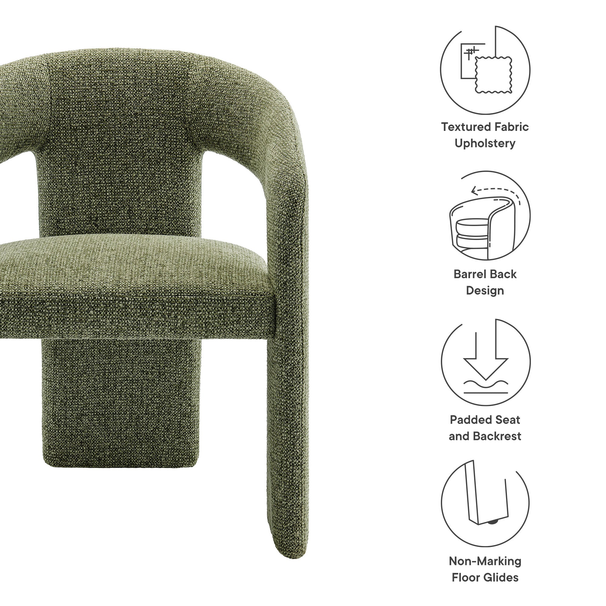 Modway Oslo Barrel Fabric Upholstered Dining Accent Chair