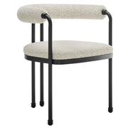 Modway Turin Curved Back Boucle and Metal Dining Accent Chair