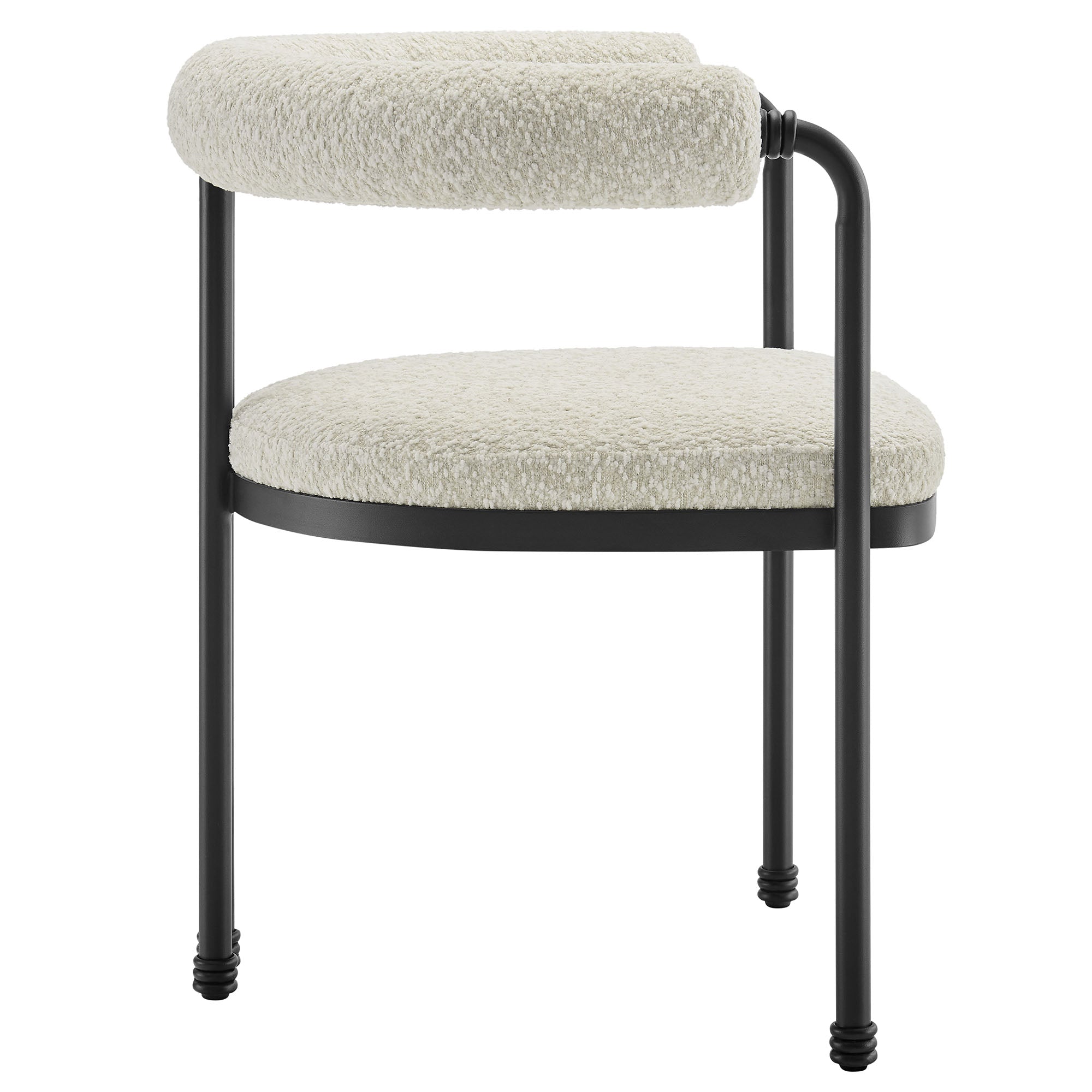 Modway Turin Curved Back Boucle and Metal Dining Accent Chair