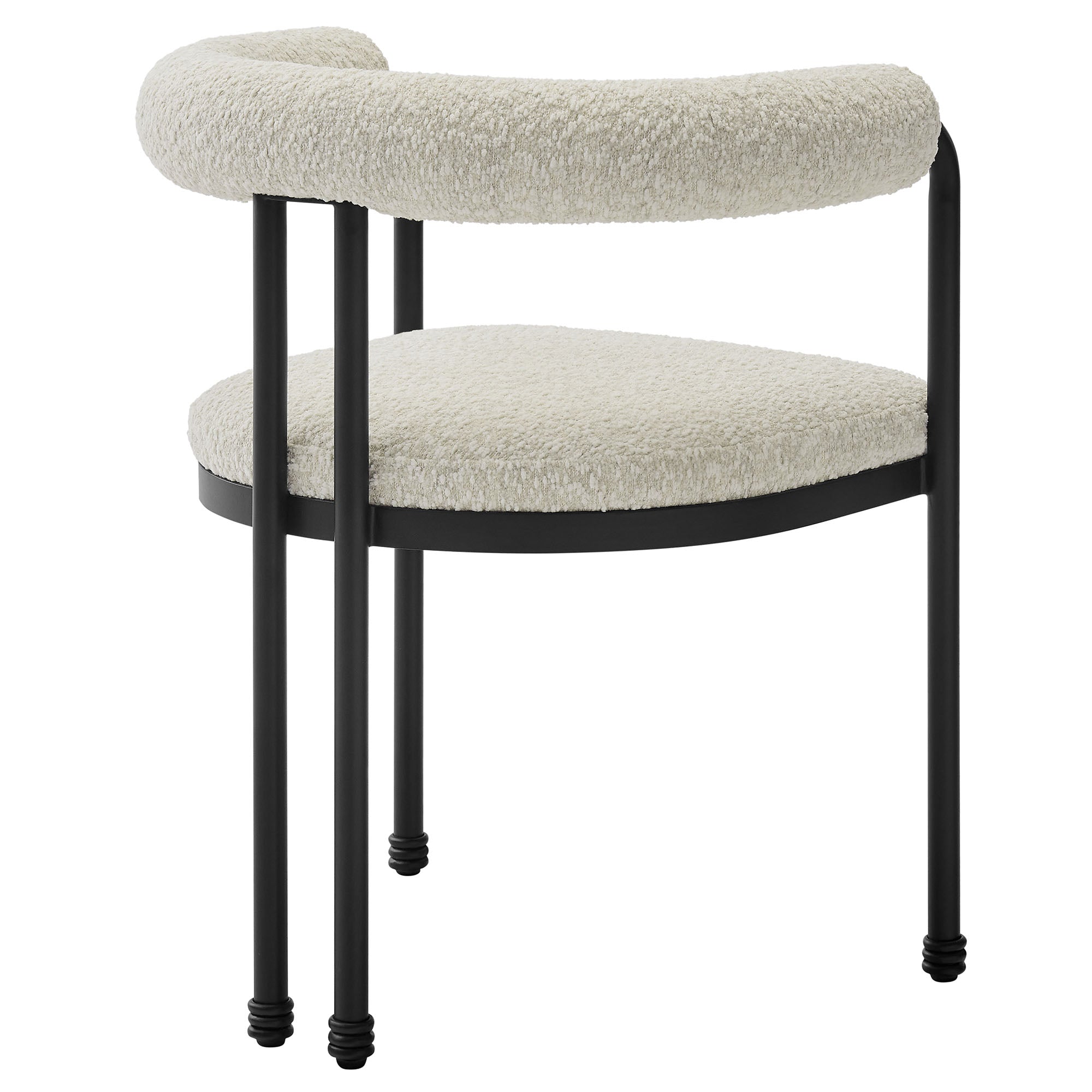 Modway Turin Curved Back Boucle and Metal Dining Accent Chair