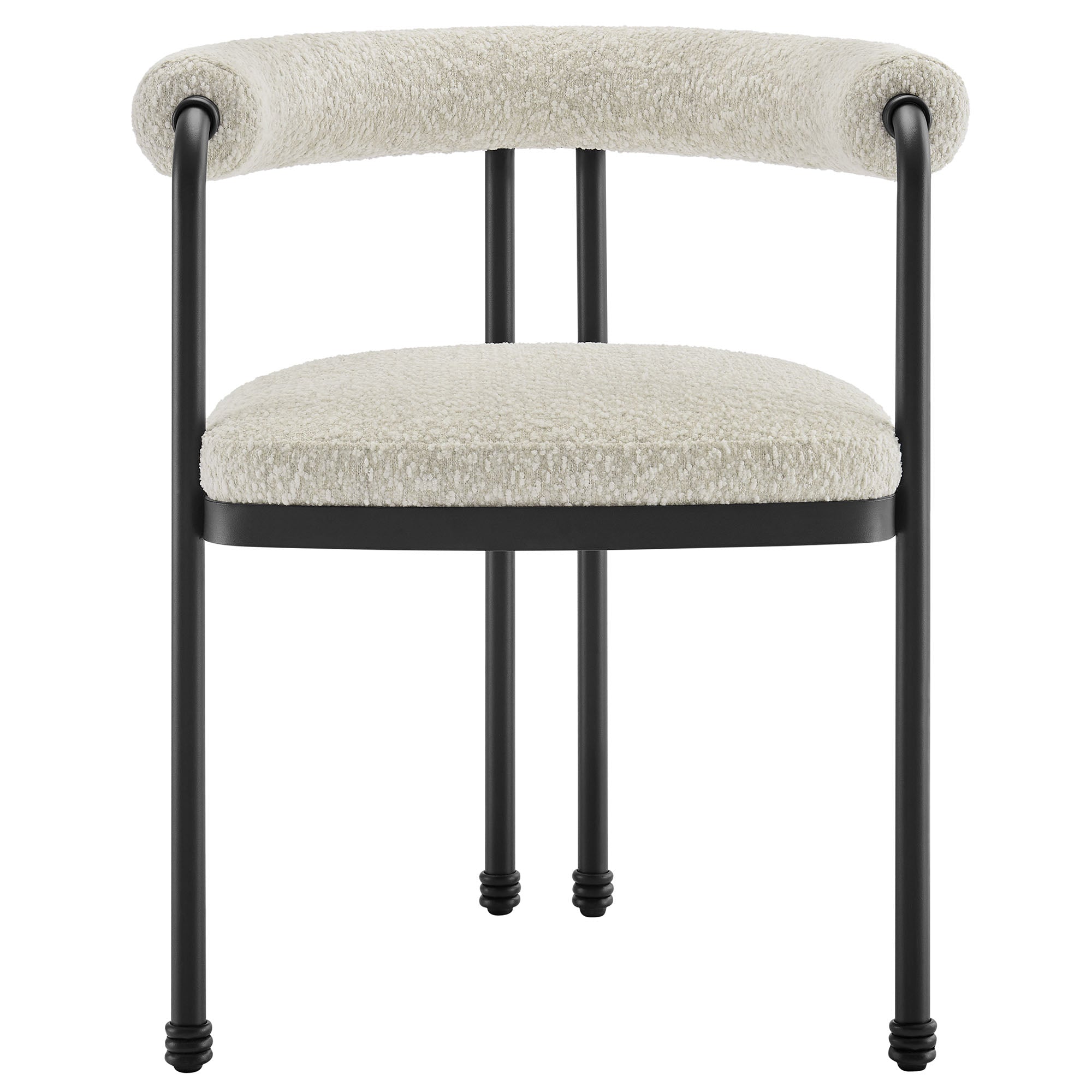 Modway Turin Curved Back Boucle and Metal Dining Accent Chair