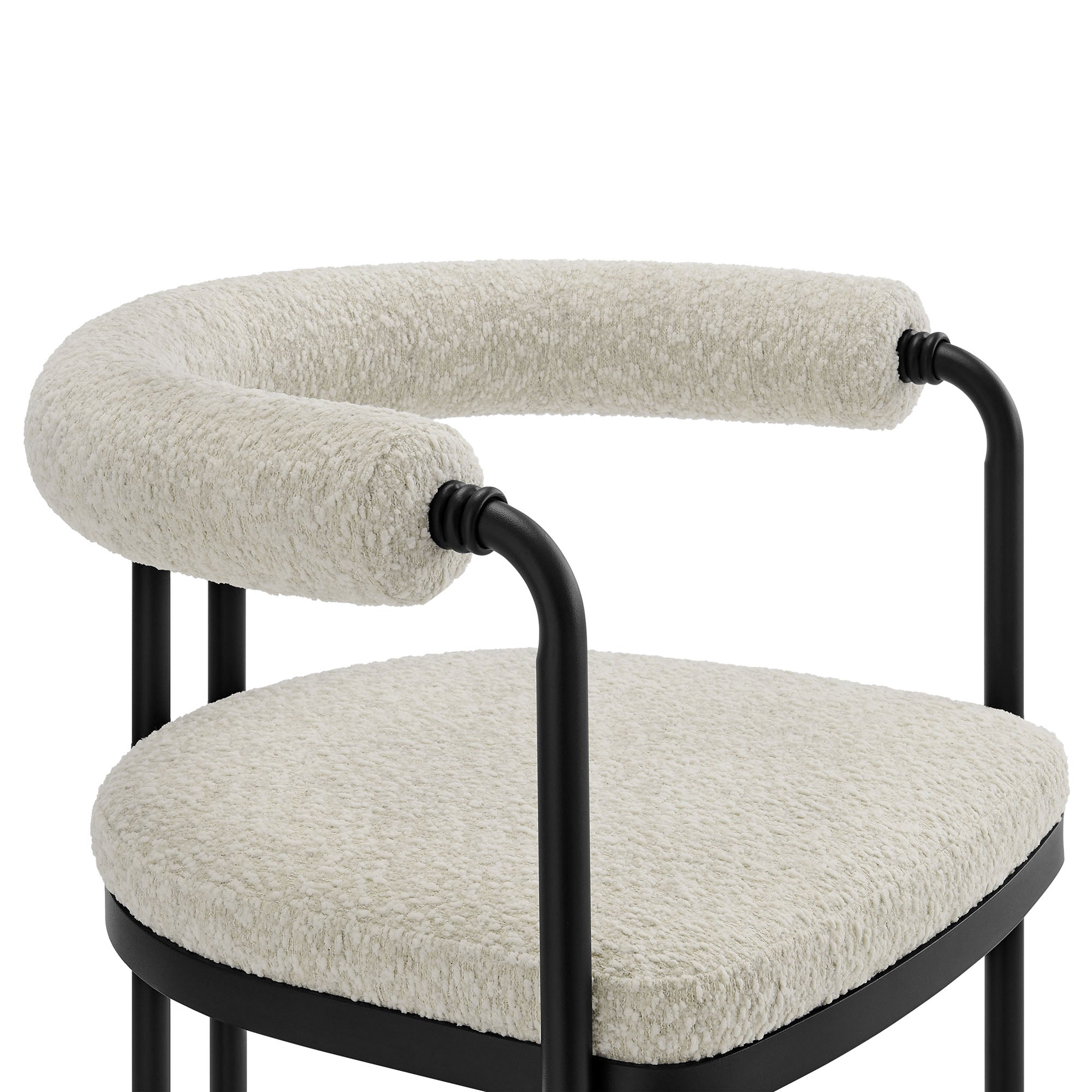 Modway Turin Curved Back Boucle and Metal Dining Accent Chair