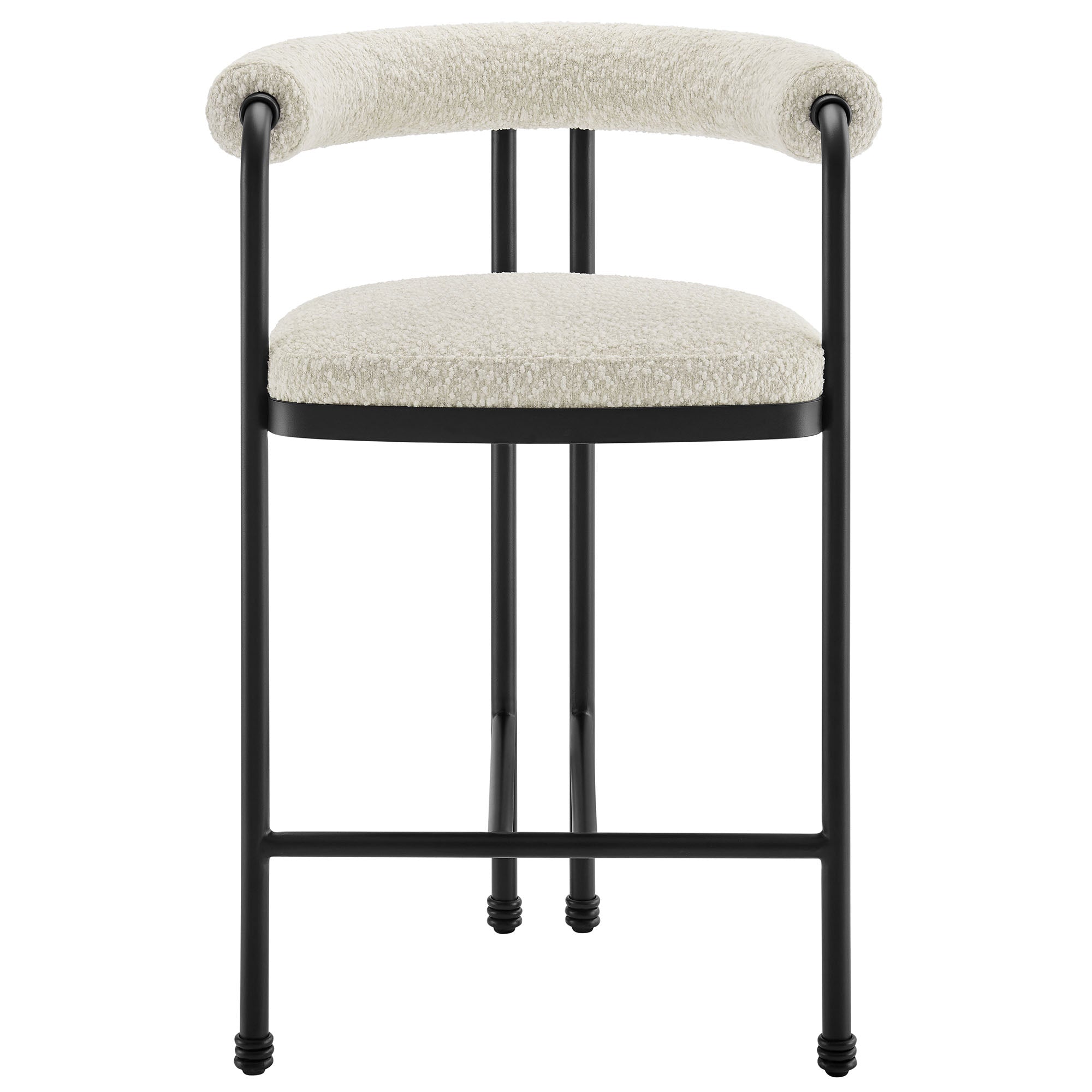 Modway Turin Curved Back Boucle and Metal Counter Stool