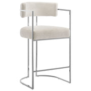 Modway Huron Curved Back Fabric and Metal Counter Stool