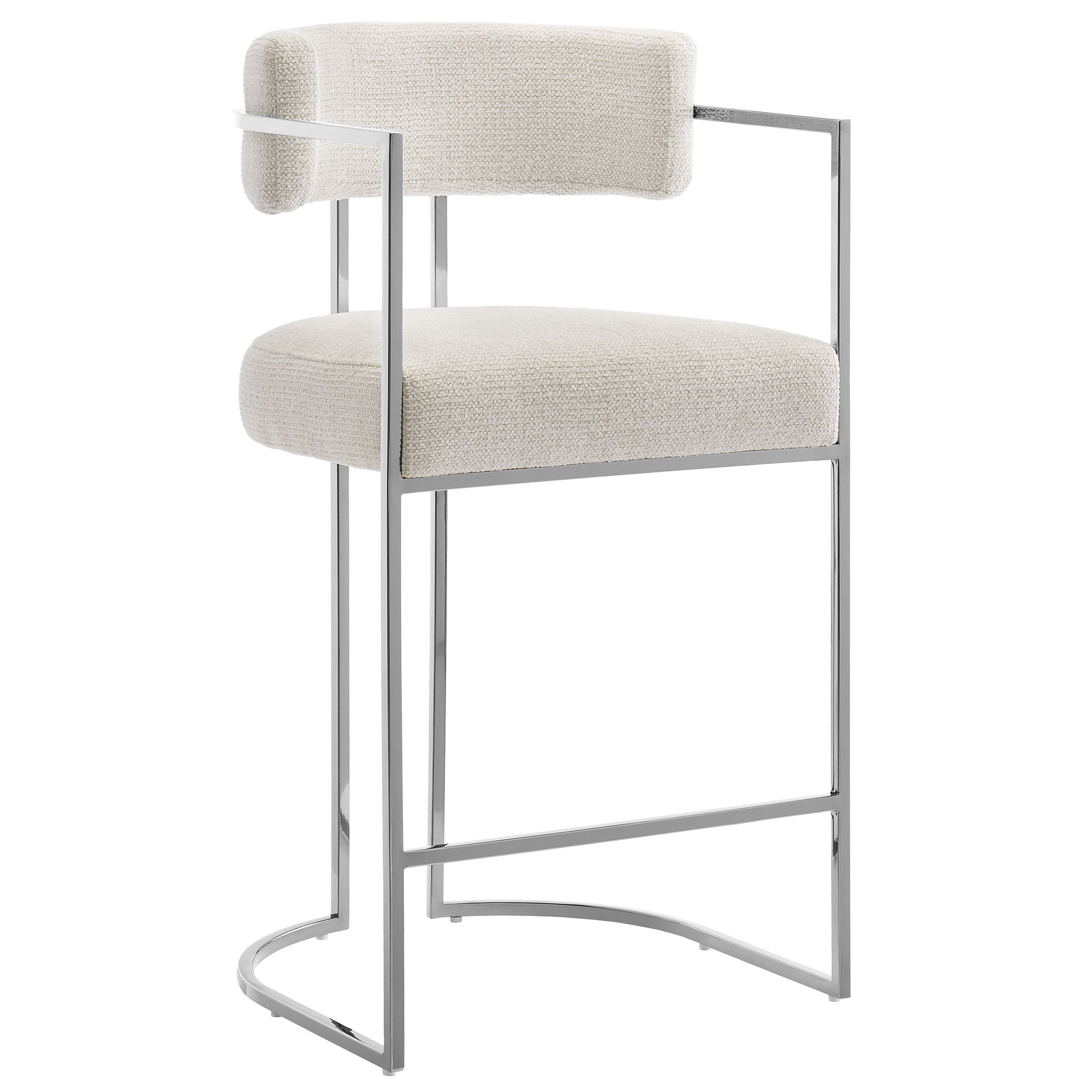 Modway Huron Curved Back Fabric and Metal Counter Stool