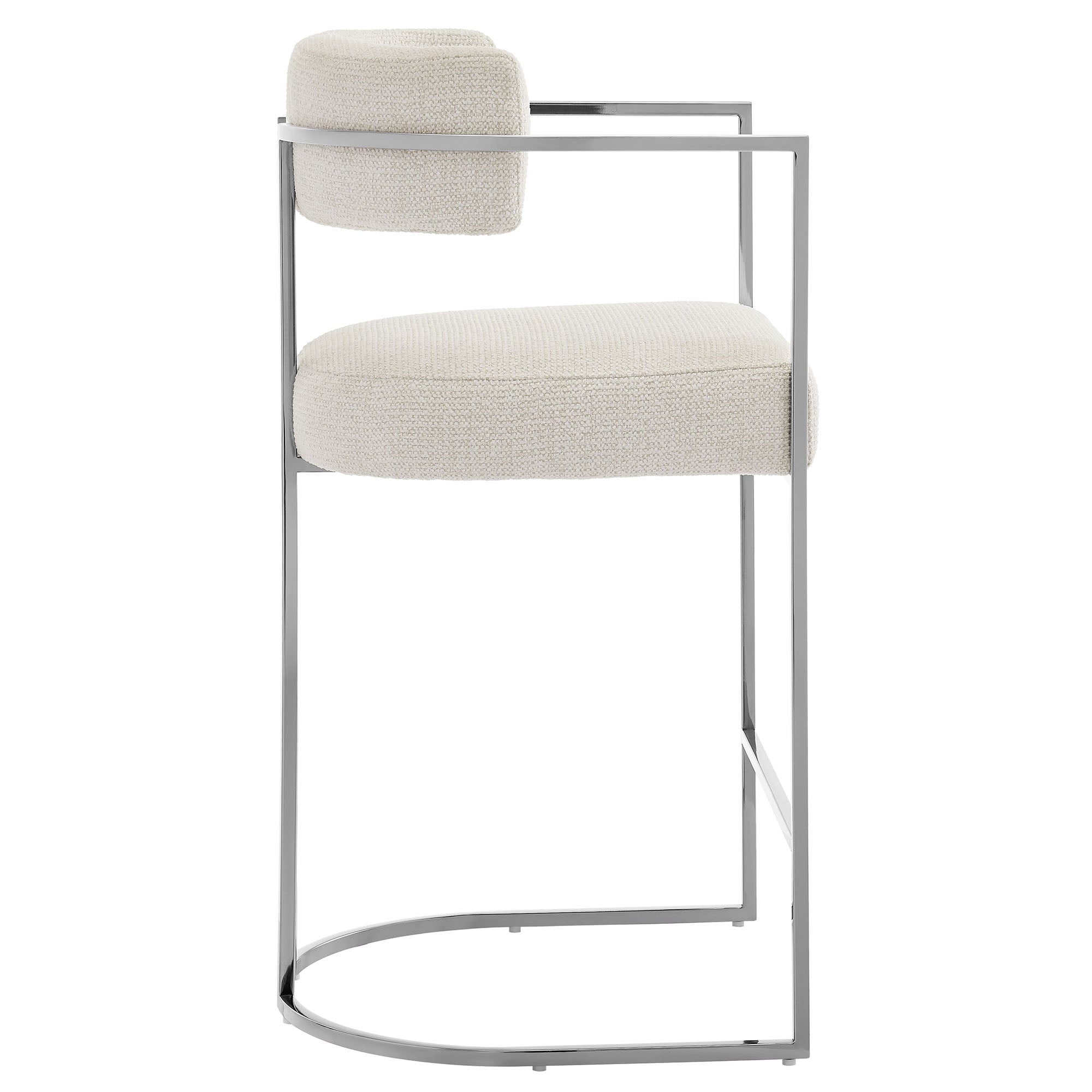 Modway Huron Curved Back Fabric and Metal Counter Stool