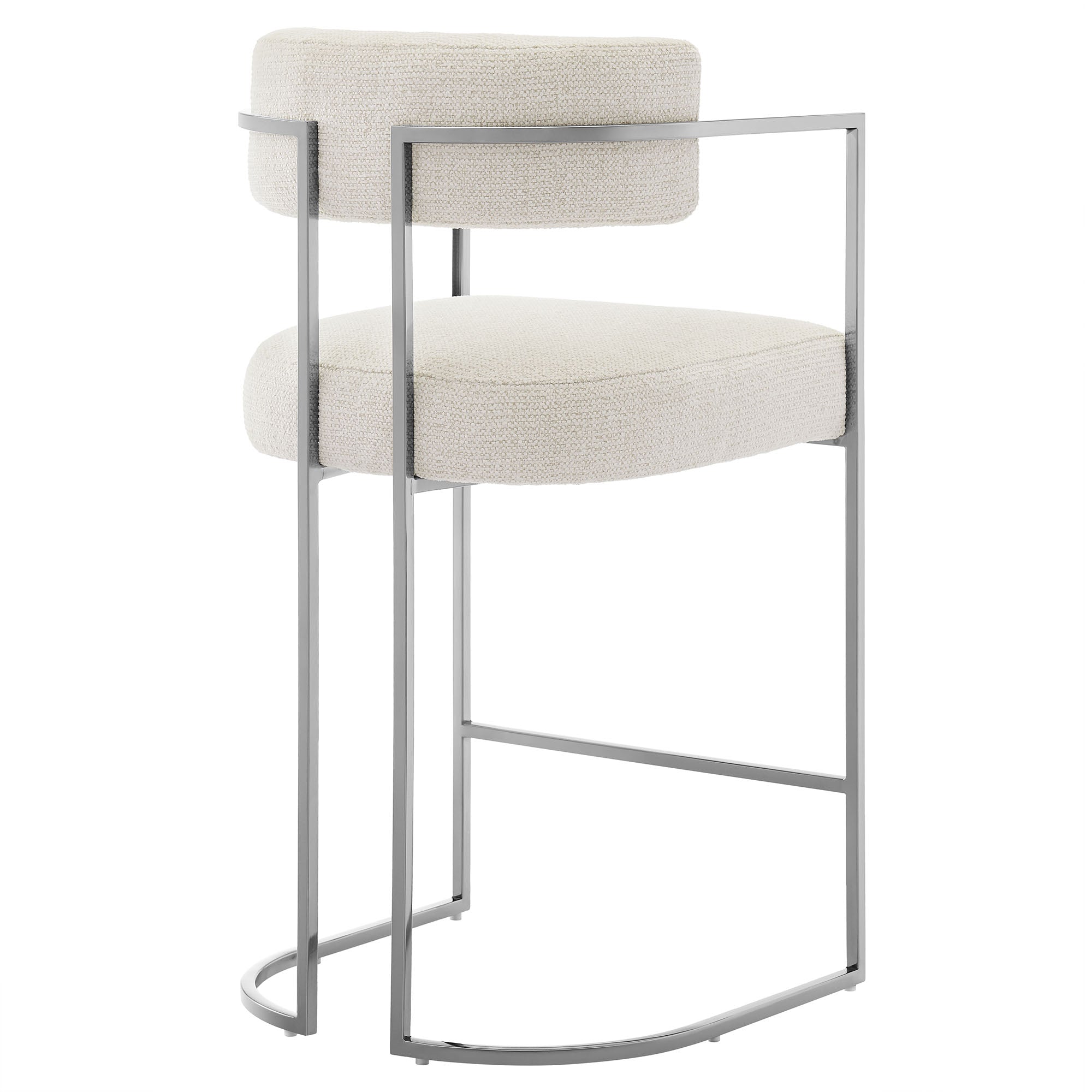 Modway Huron Curved Back Fabric and Metal Counter Stool