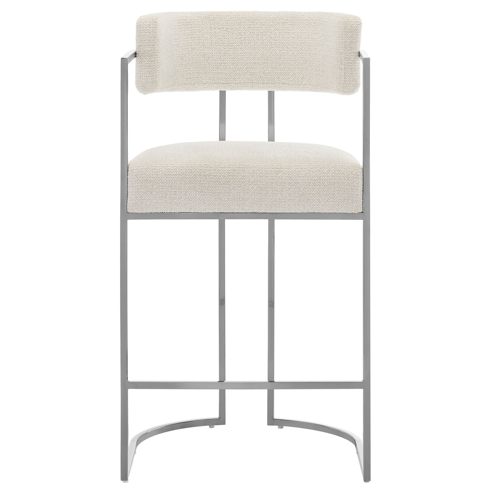 Modway Huron Curved Back Fabric and Metal Counter Stool