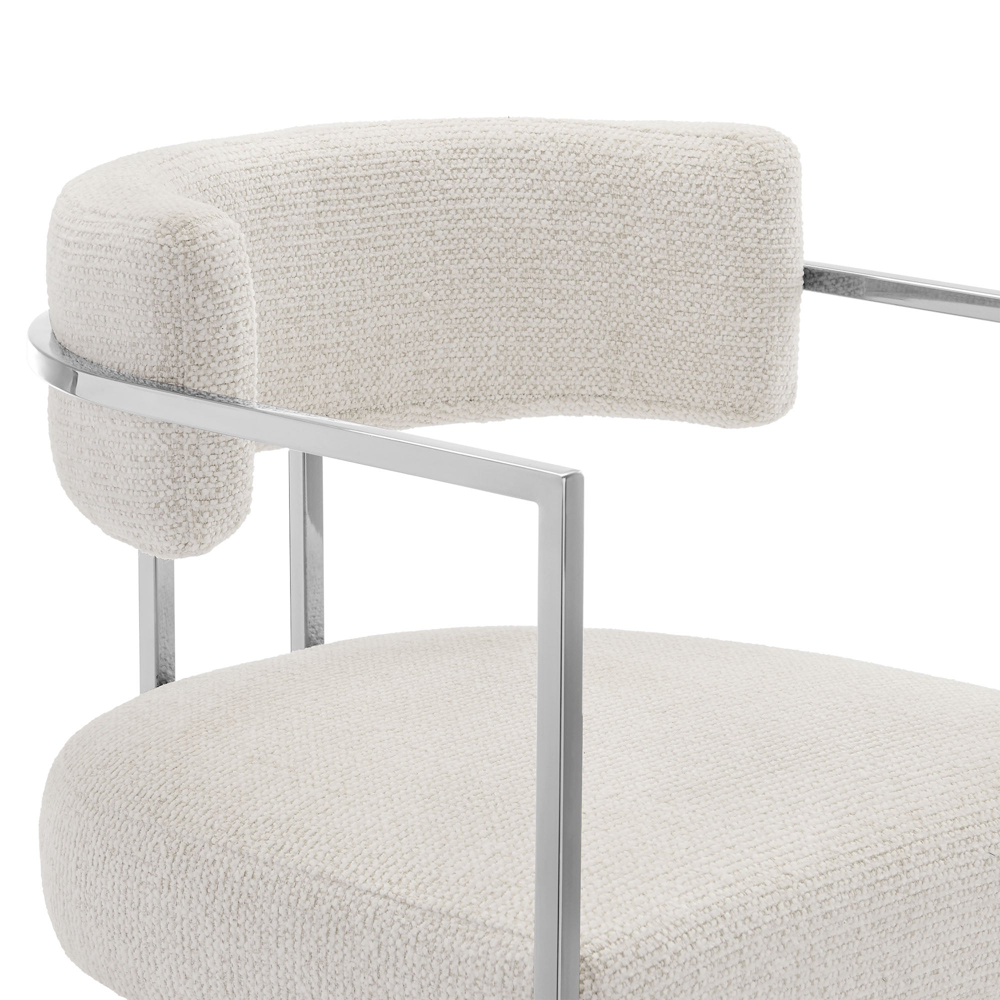 Modway Huron Curved Back Fabric and Metal Counter Stool