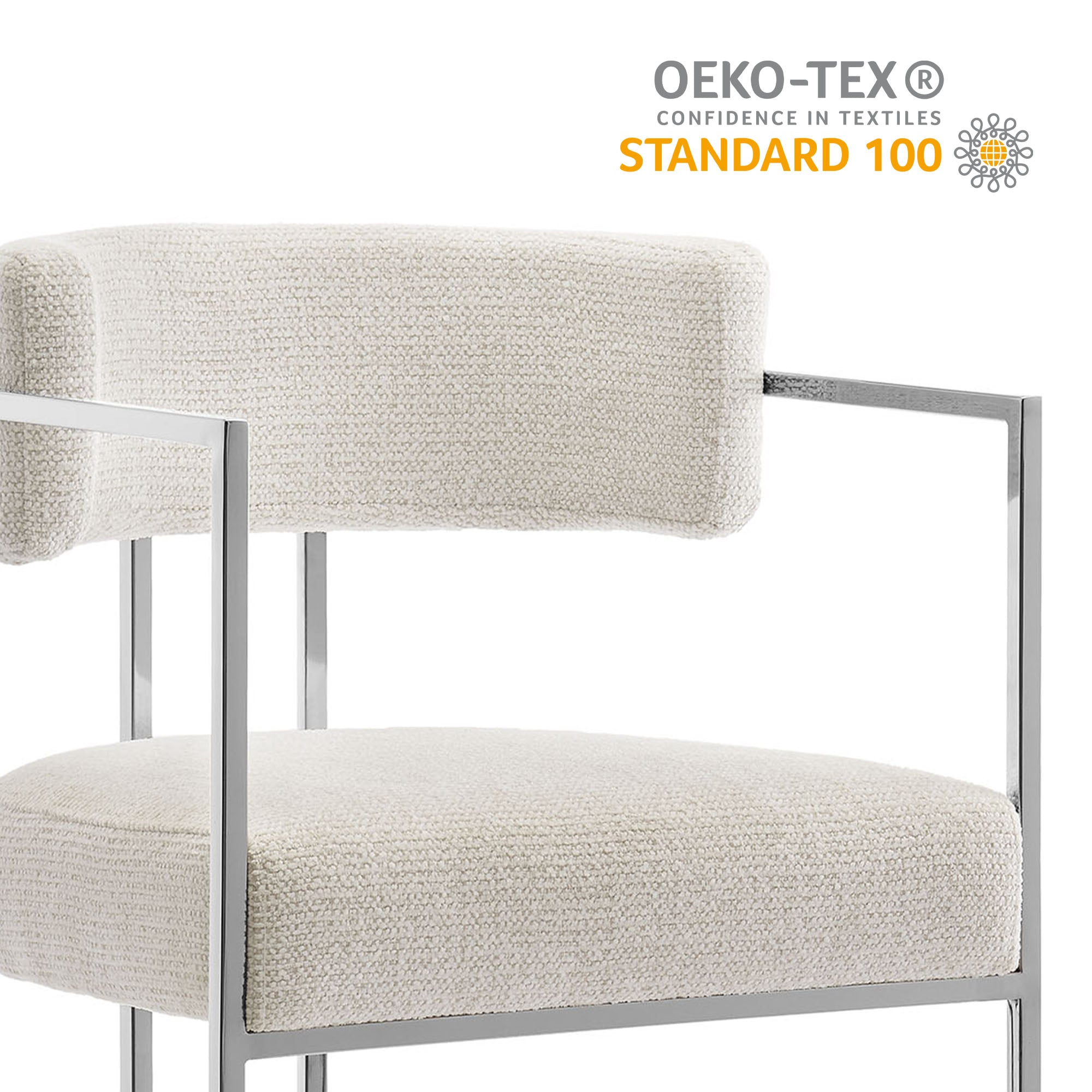 Modway Huron Curved Back Fabric and Metal Counter Stool
