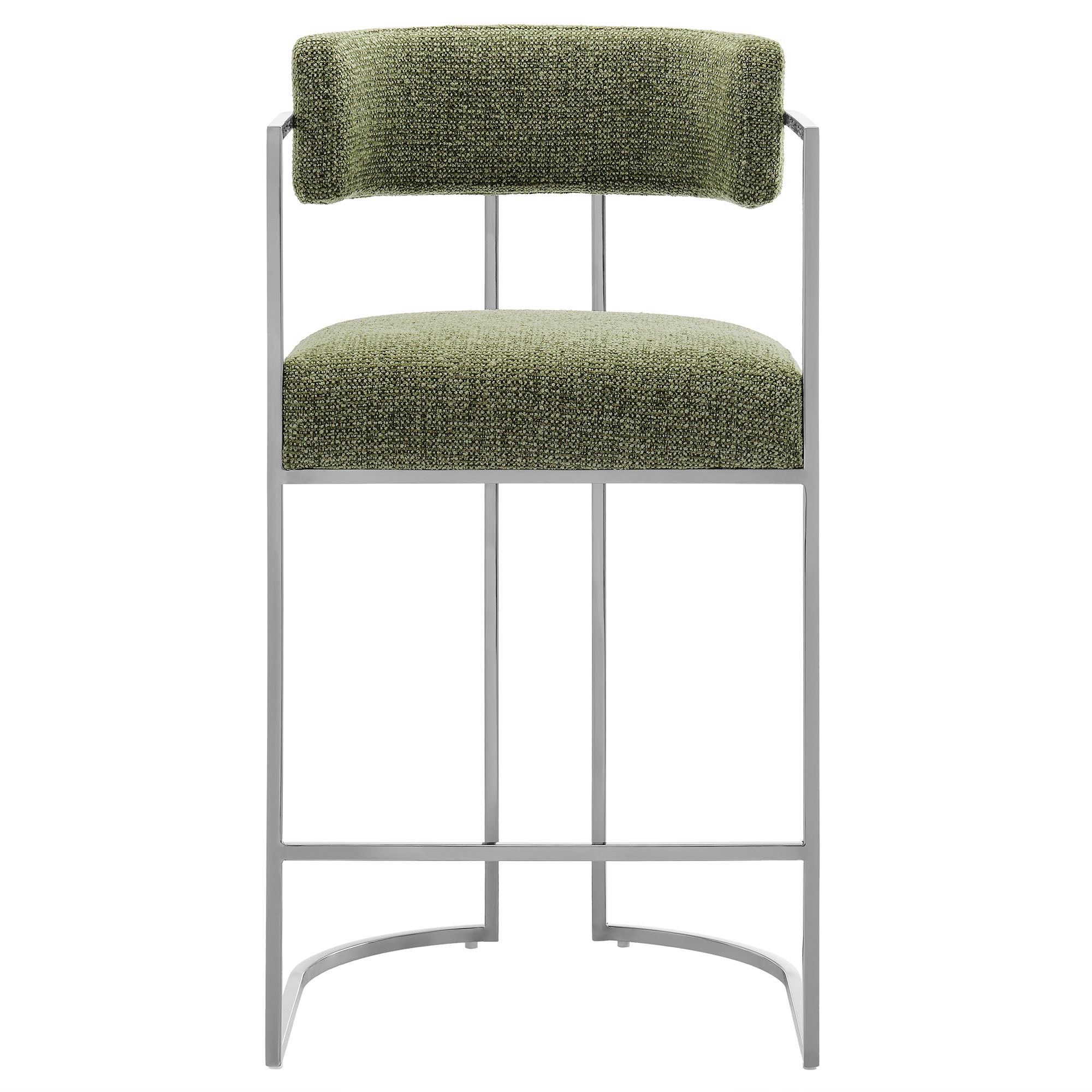 Modway Huron Curved Back Fabric and Metal Counter Stool