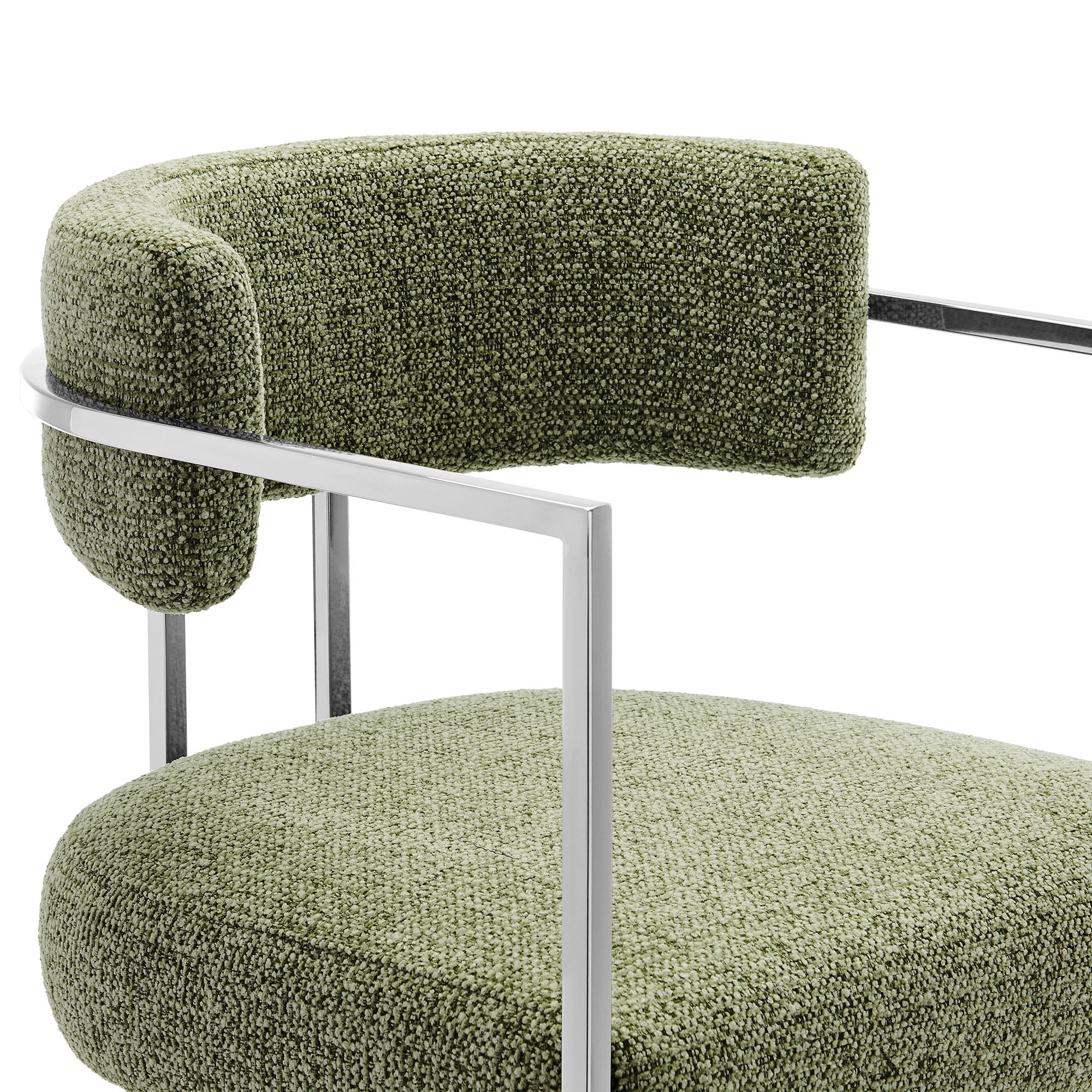 Modway Huron Curved Back Fabric and Metal Counter Stool